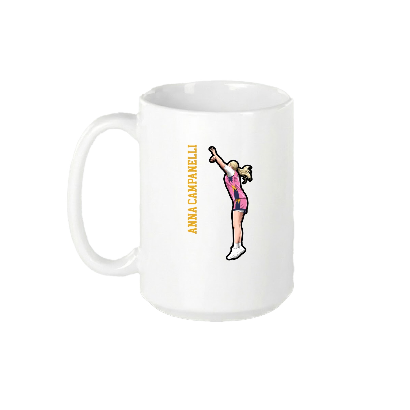 15oz Coffee Mug — Name Vertical in White