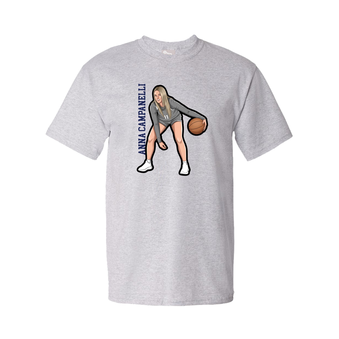 Youth Tee — Name Vertical in Grey