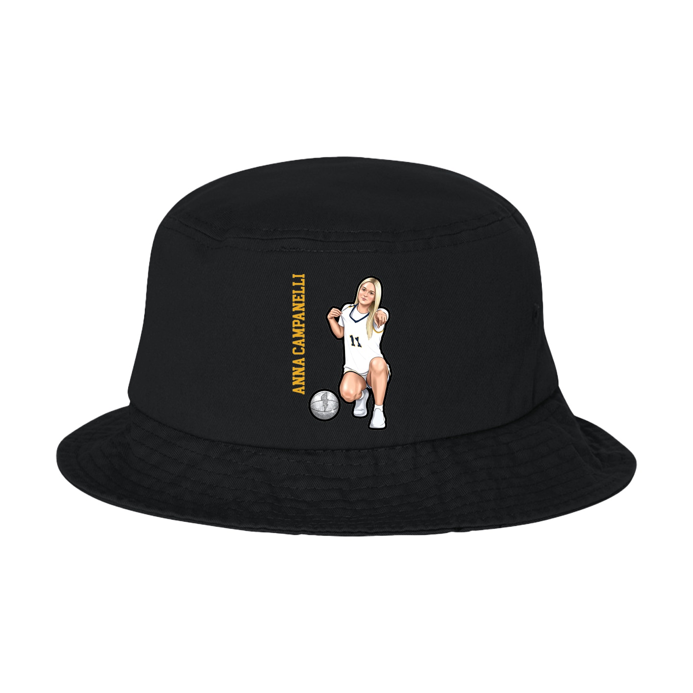 Bucket Cap — Name Vertical in Black