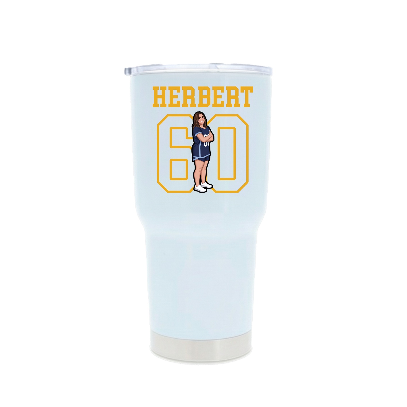 30oz Stainless Steel Tumbler — Shirsey in White