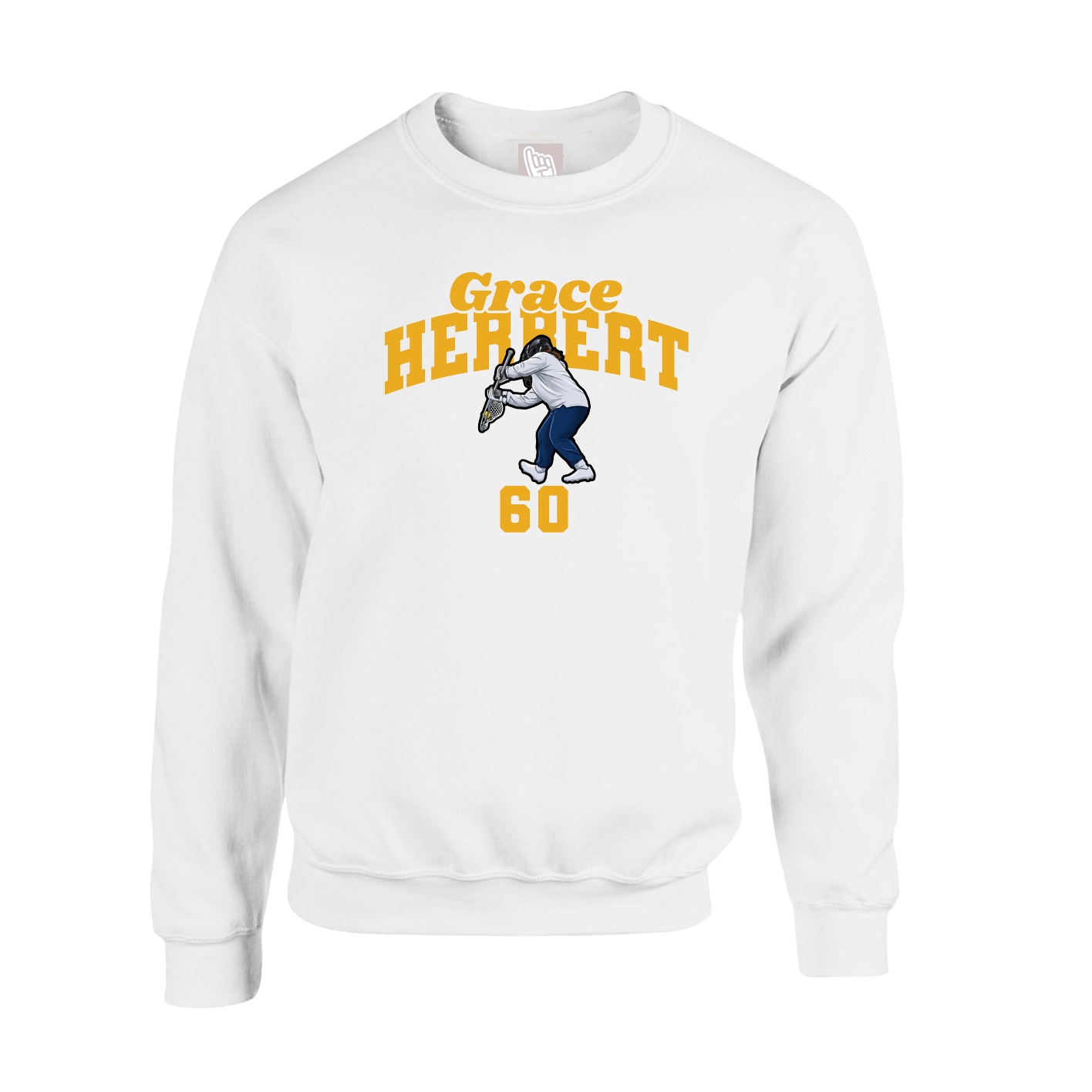 Fleece Crew — Signature Arch in White