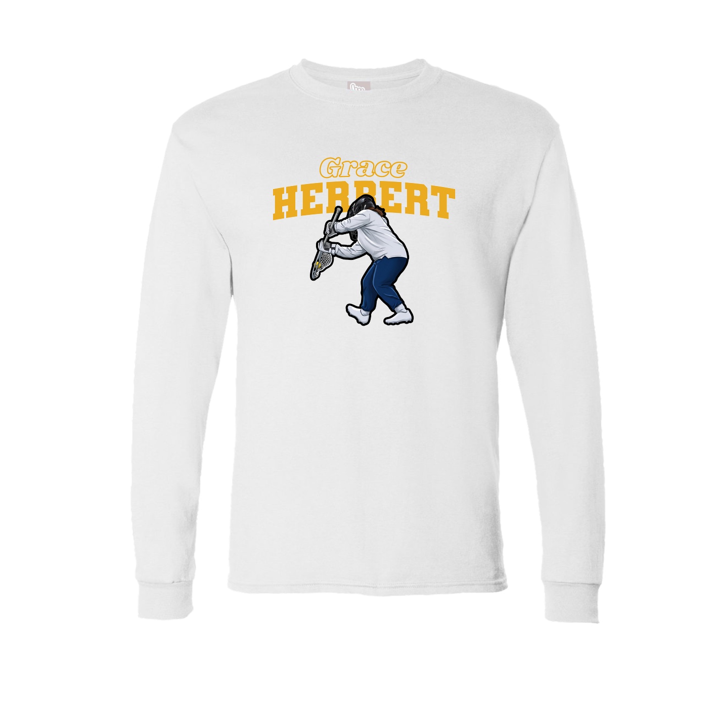 Long Sleeve Tee — Name Arch in White