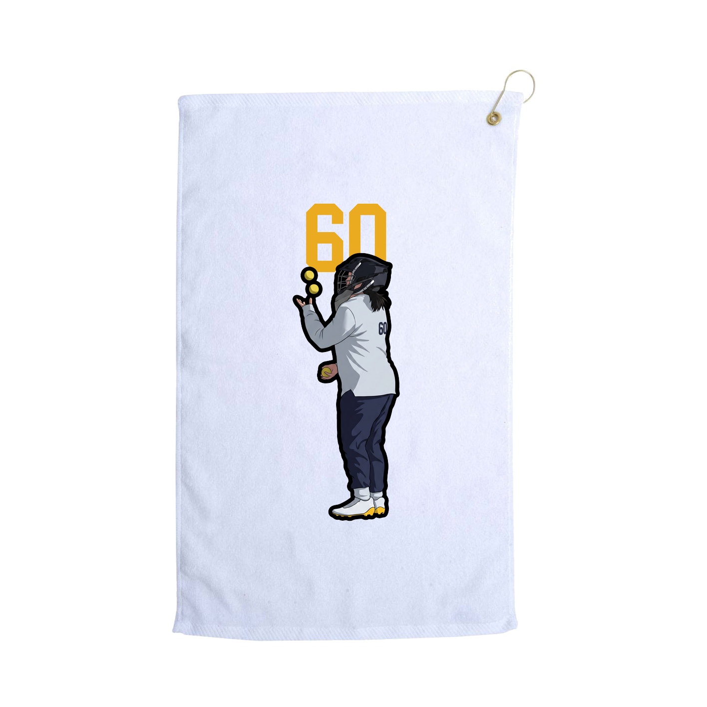 Golf Towel — Number Top in White