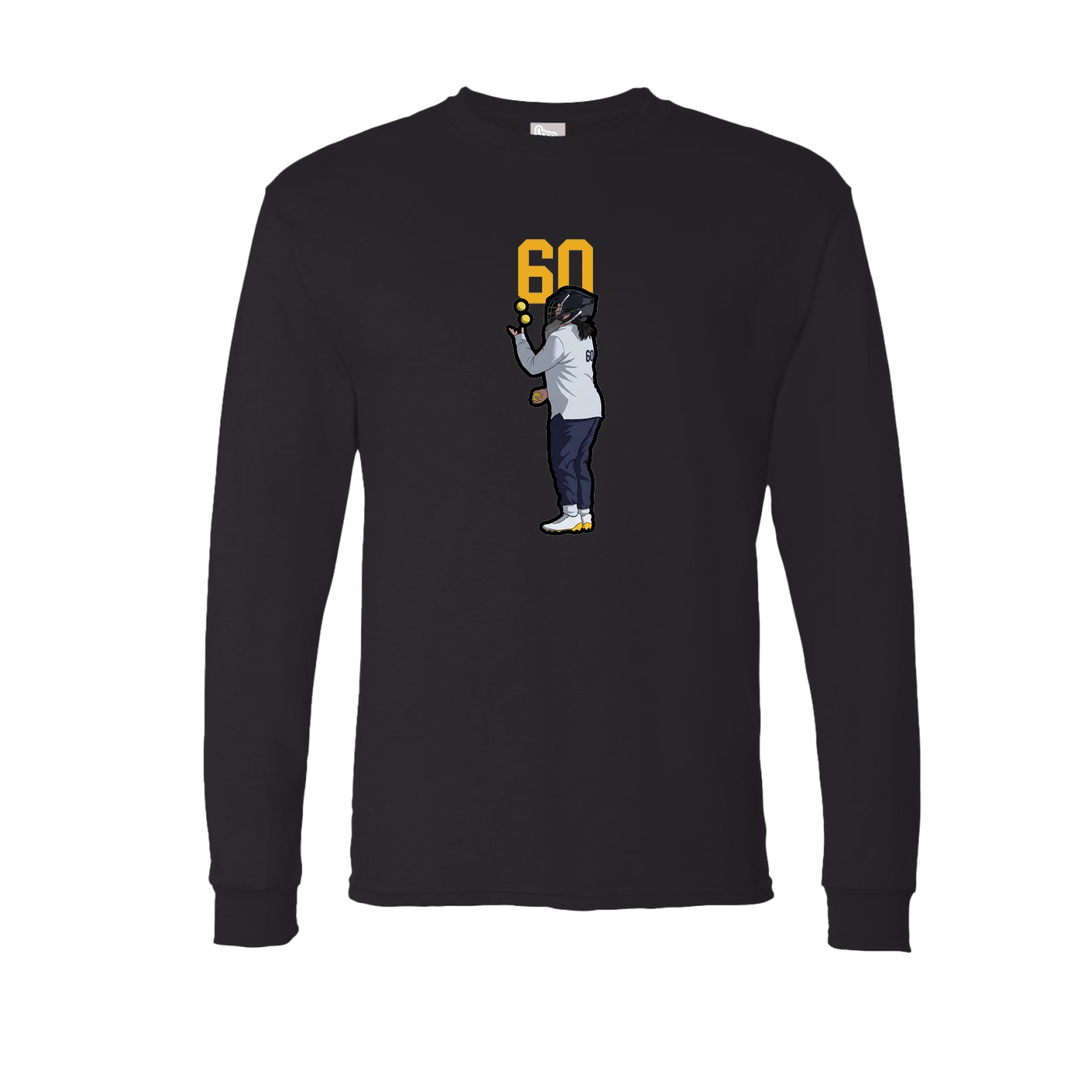 Long Sleeve Tee — Number Top in Black
