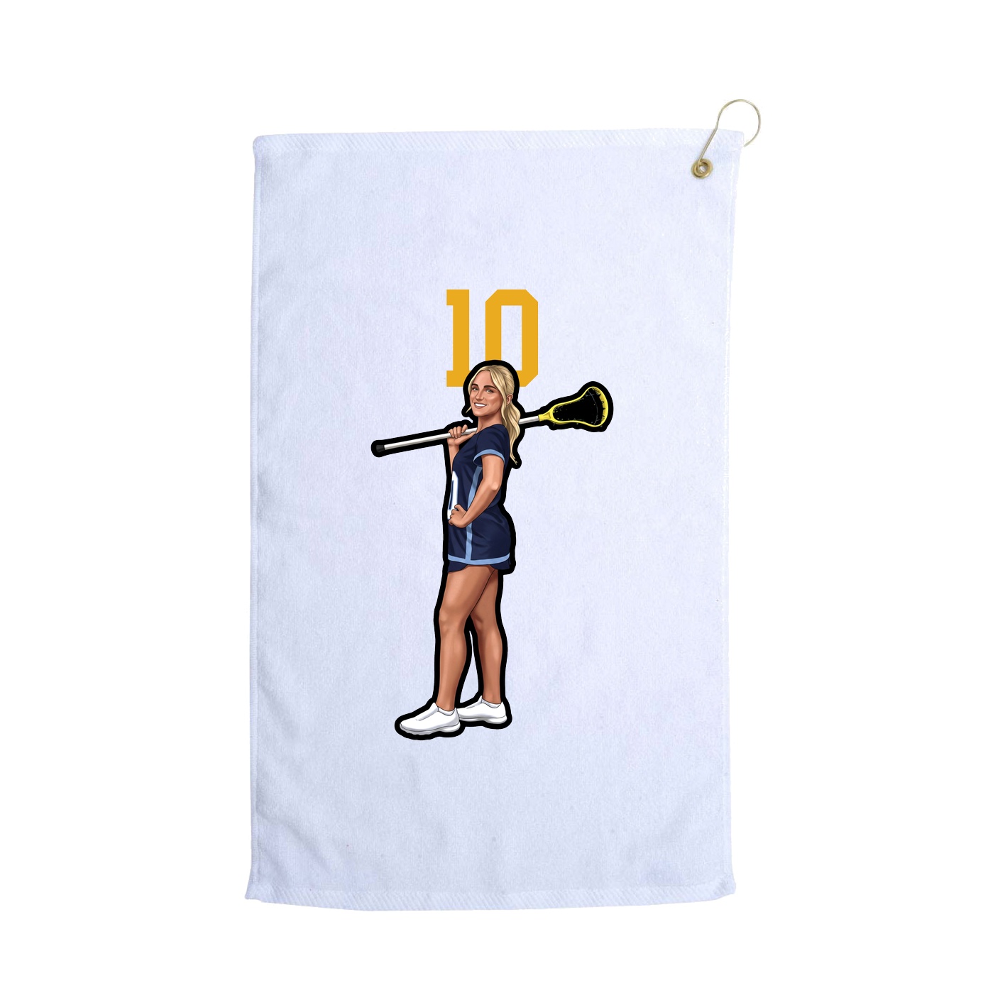 Golf Towel — Number Top in White