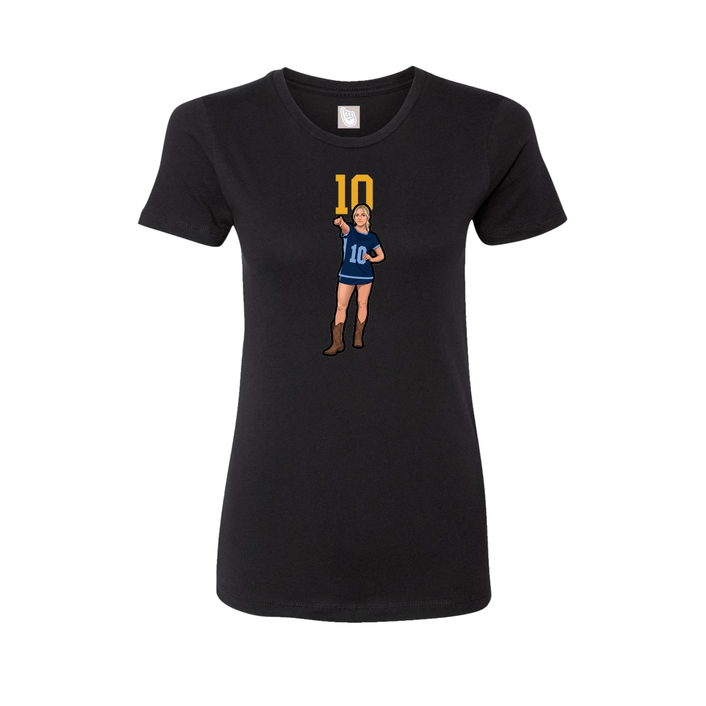 Womens Tee — Number Top in Black