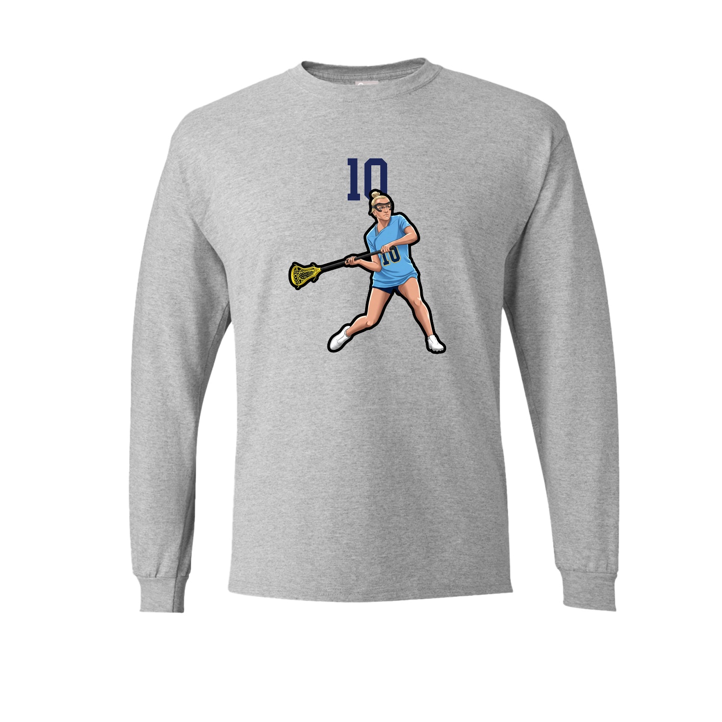 Long Sleeve Tee — Number Top in Grey