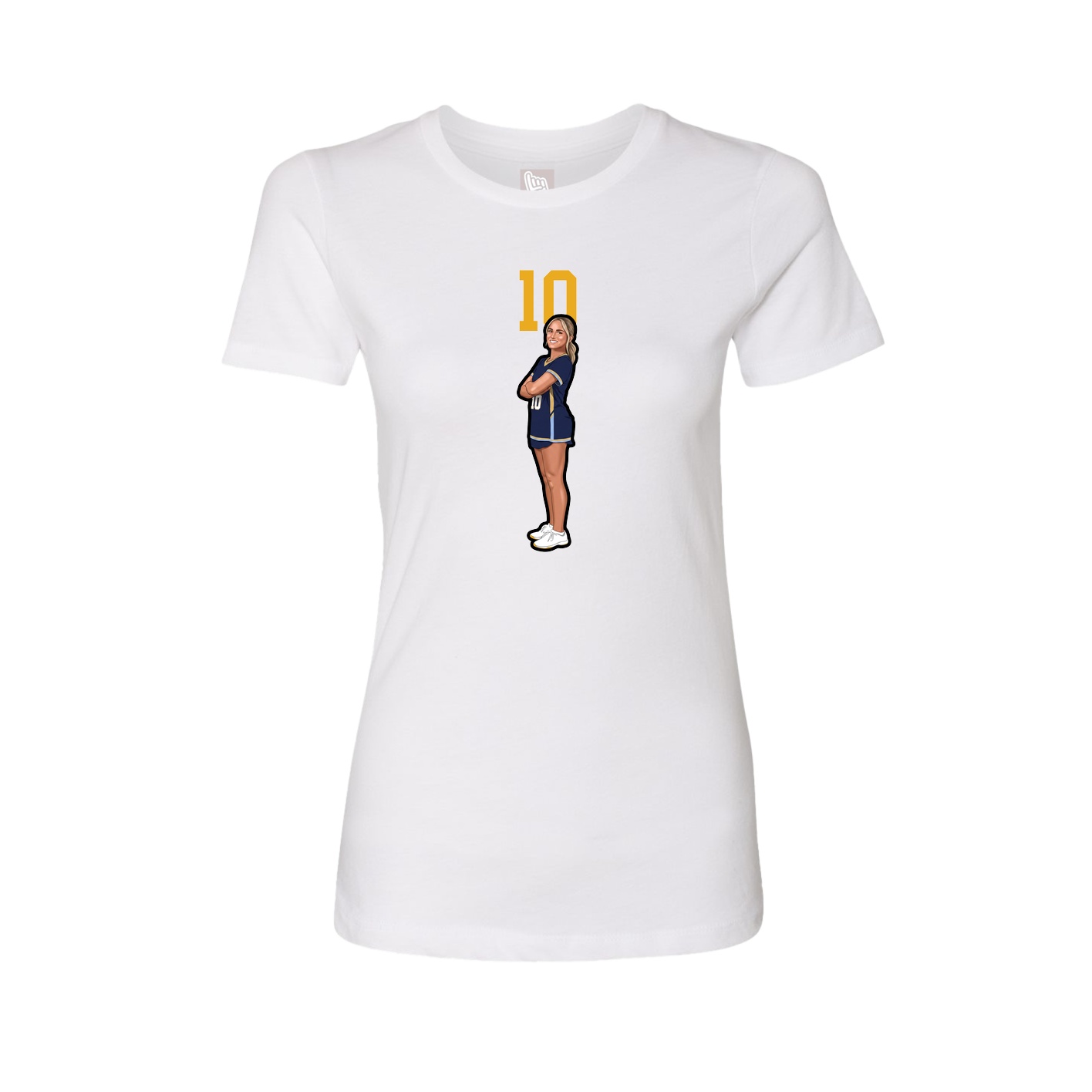 Womens Tee — Number Top in White