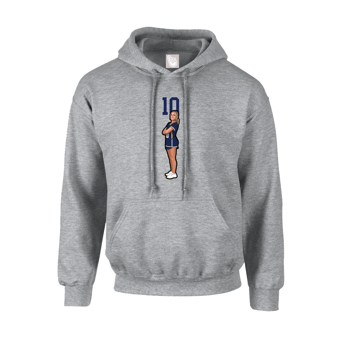 Youth Hoodie — Number Top in Grey