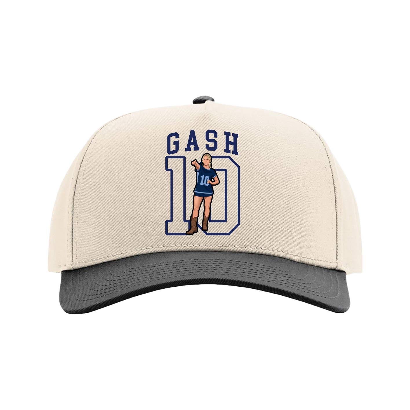 Full Fabric Five-Panel Champ Cap — Shirsey in Cream/Black