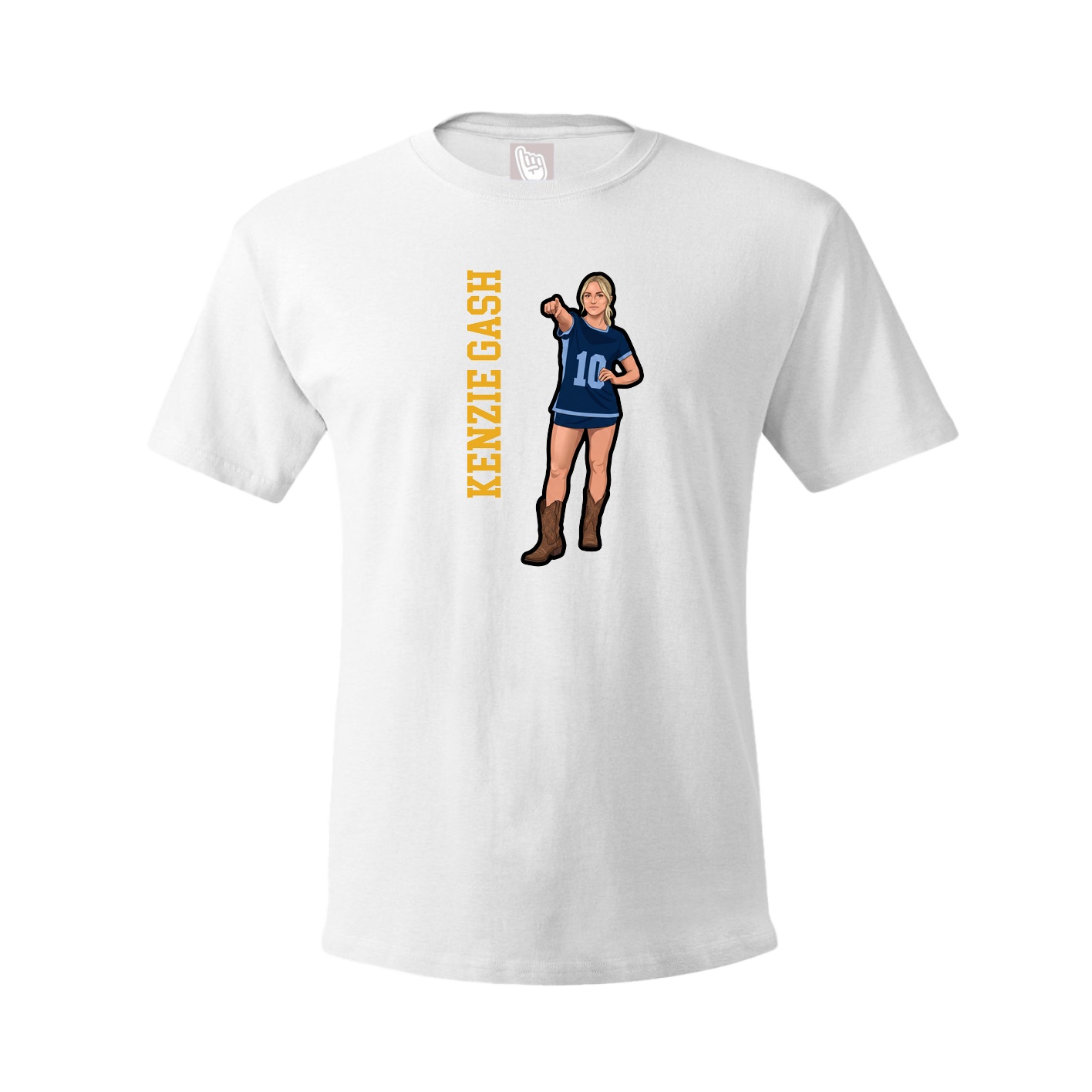 Youth Tee — Name Vertical in White