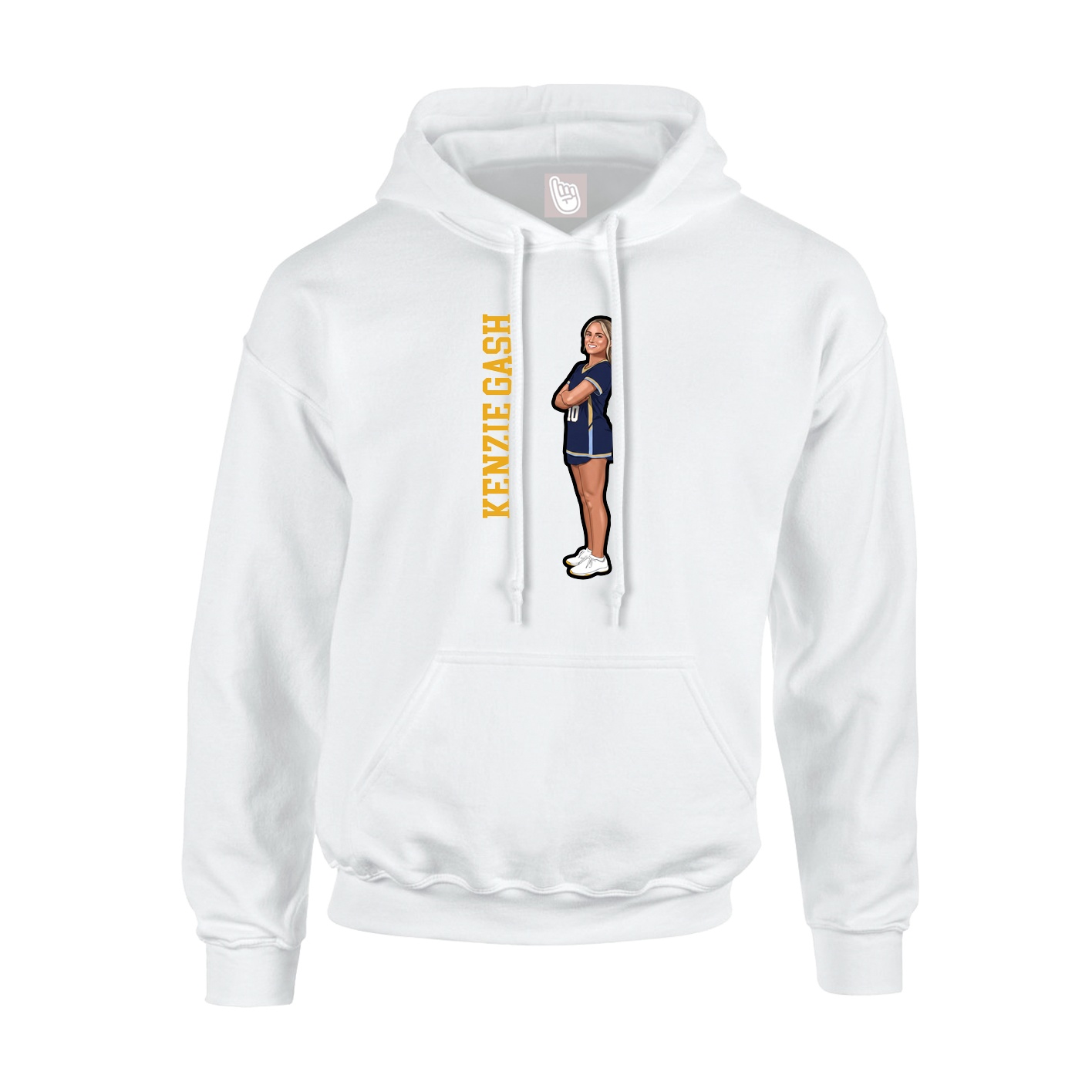 Youth Hoodie — Name Vertical in White
