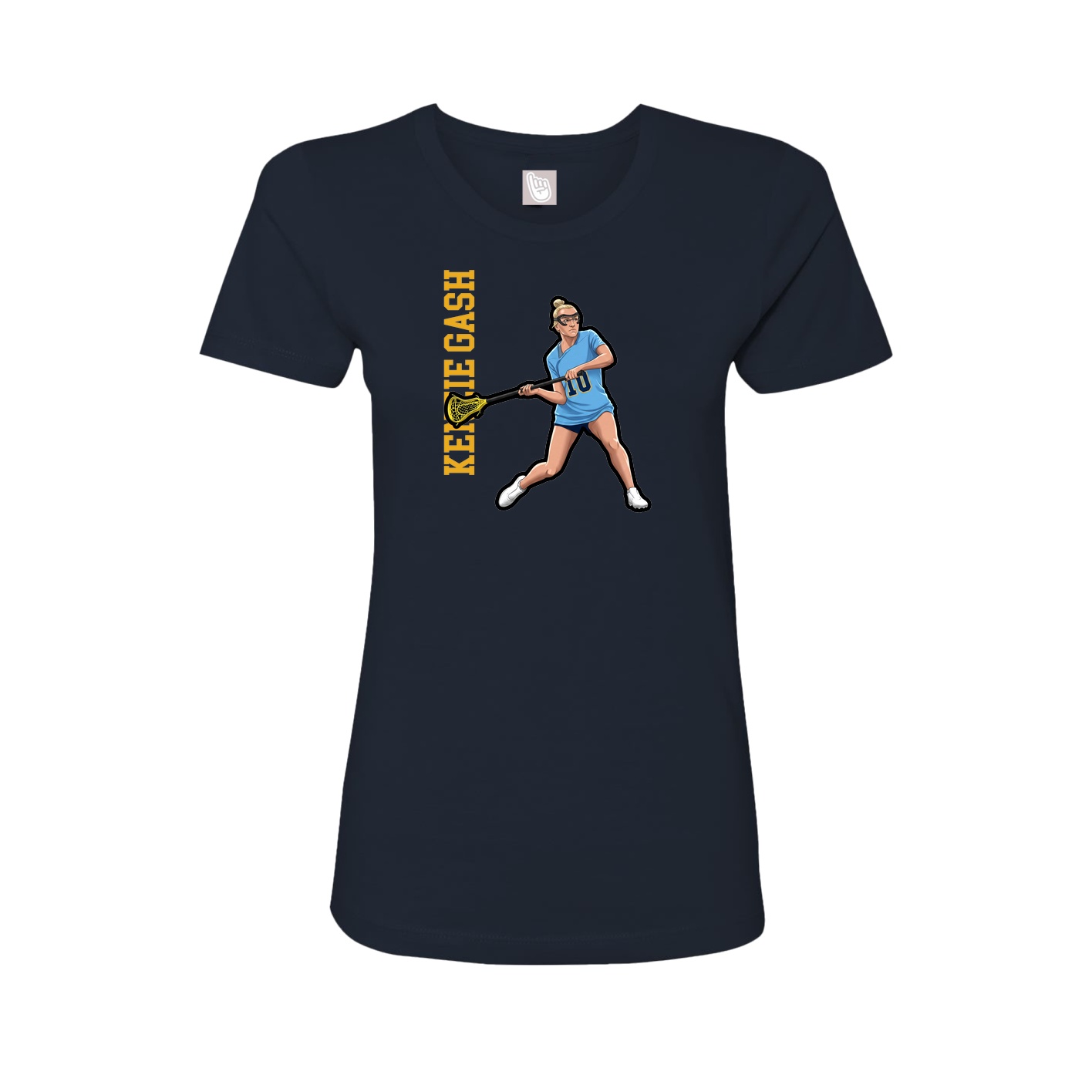 Womens Tee — Name Vertical in Navy