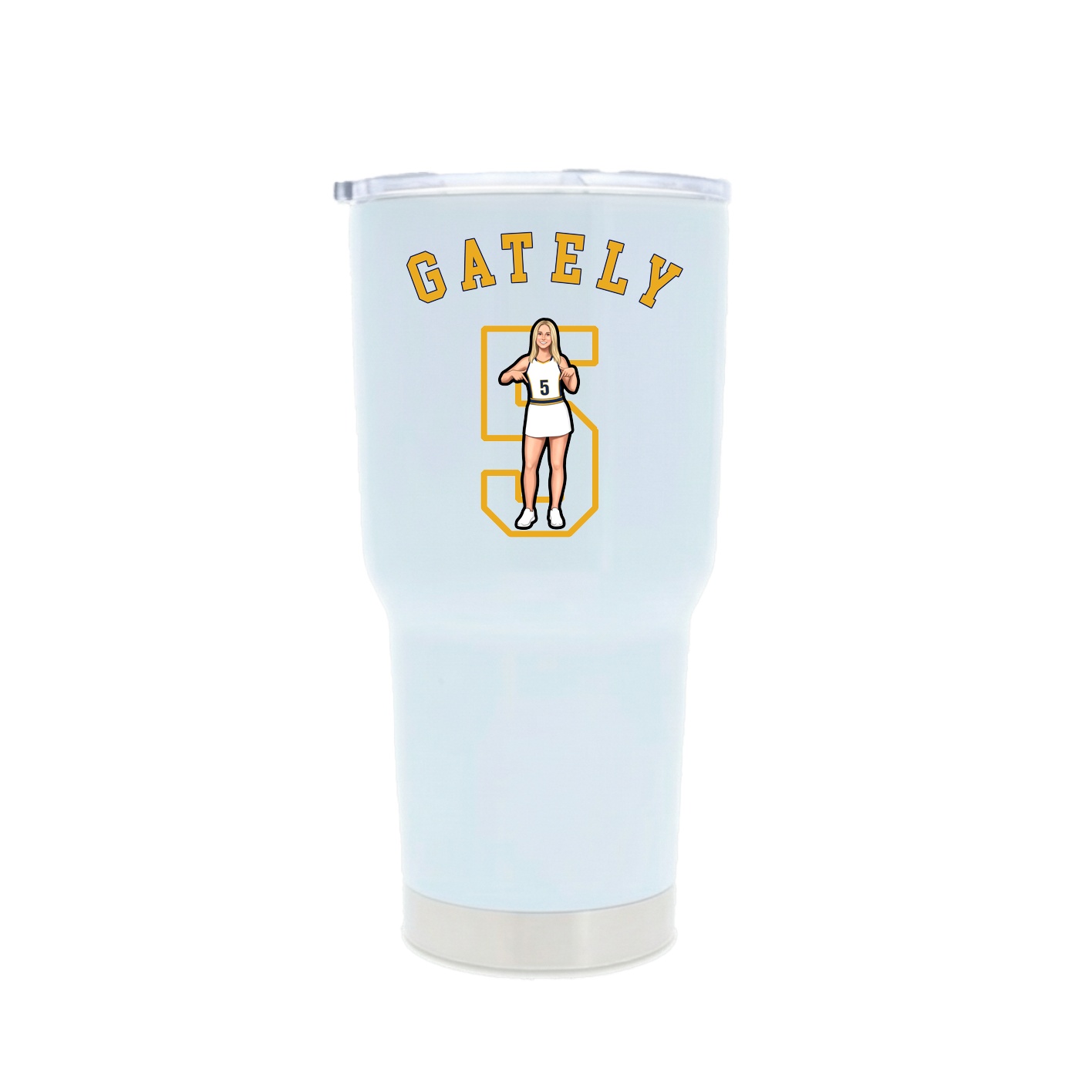 30oz Stainless Steel Tumbler — Shirsey Arch in White