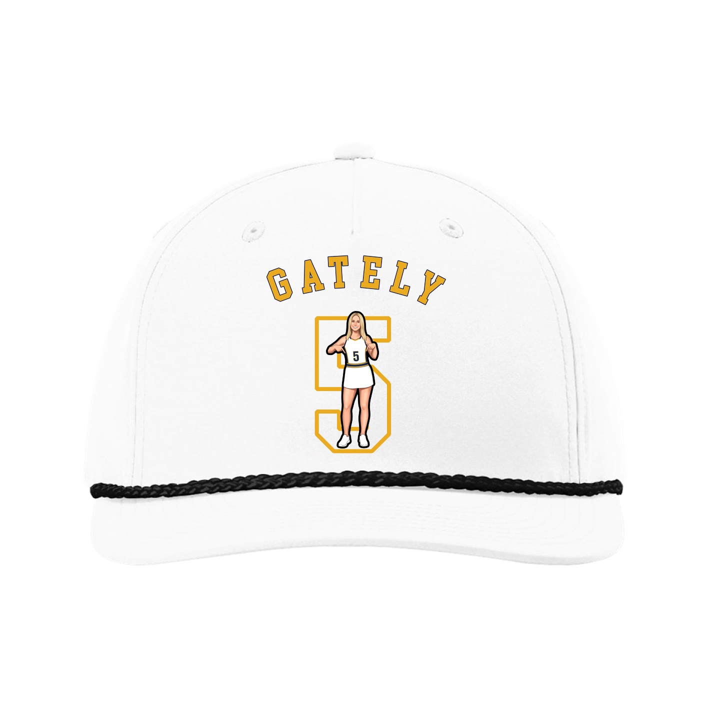 Five-Panel Classic Rope Cap — Shirsey Arch in White