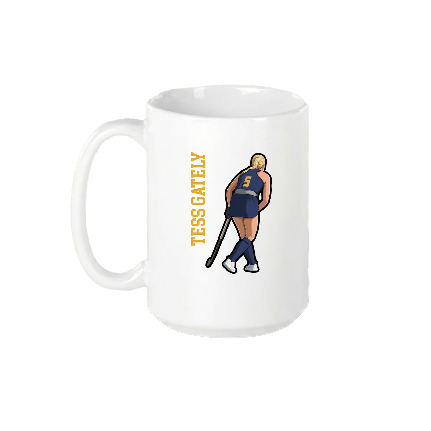 15oz Coffee Mug — Name Vertical in White