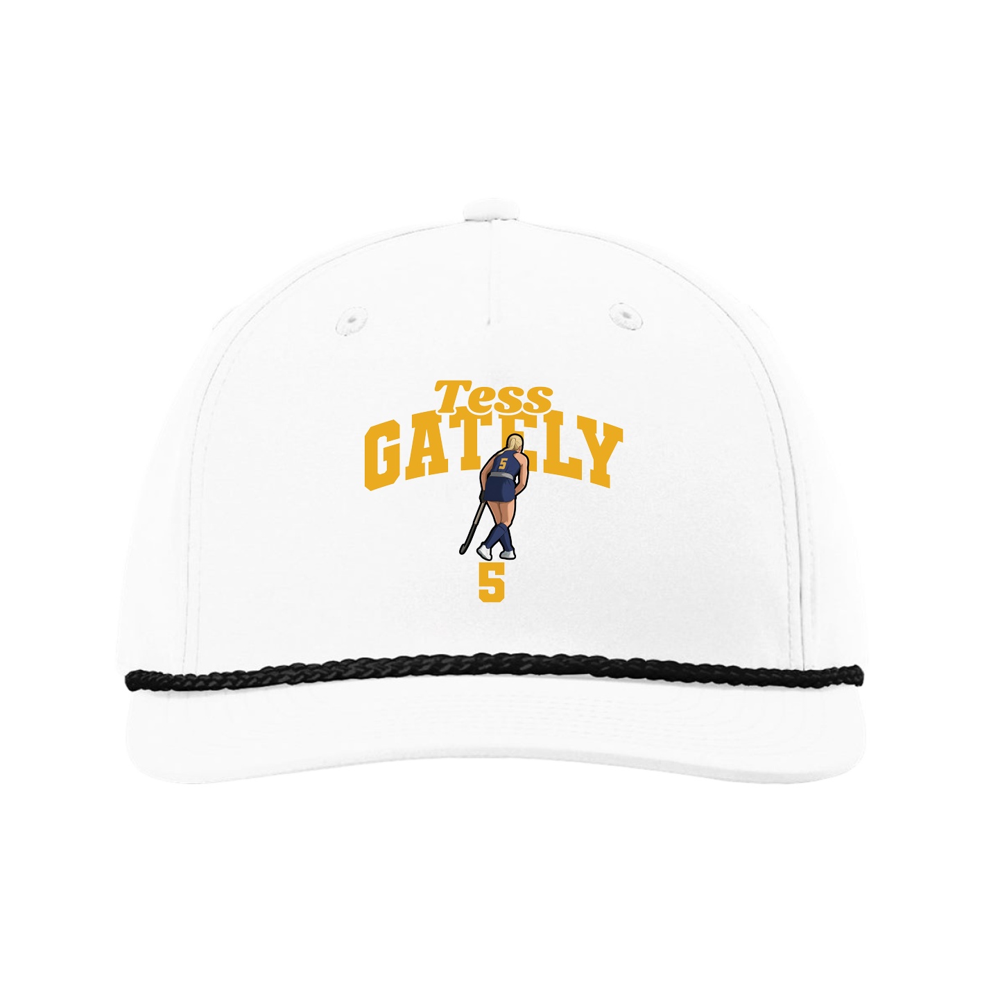Five-Panel Classic Rope Cap — Signature Arch in White
