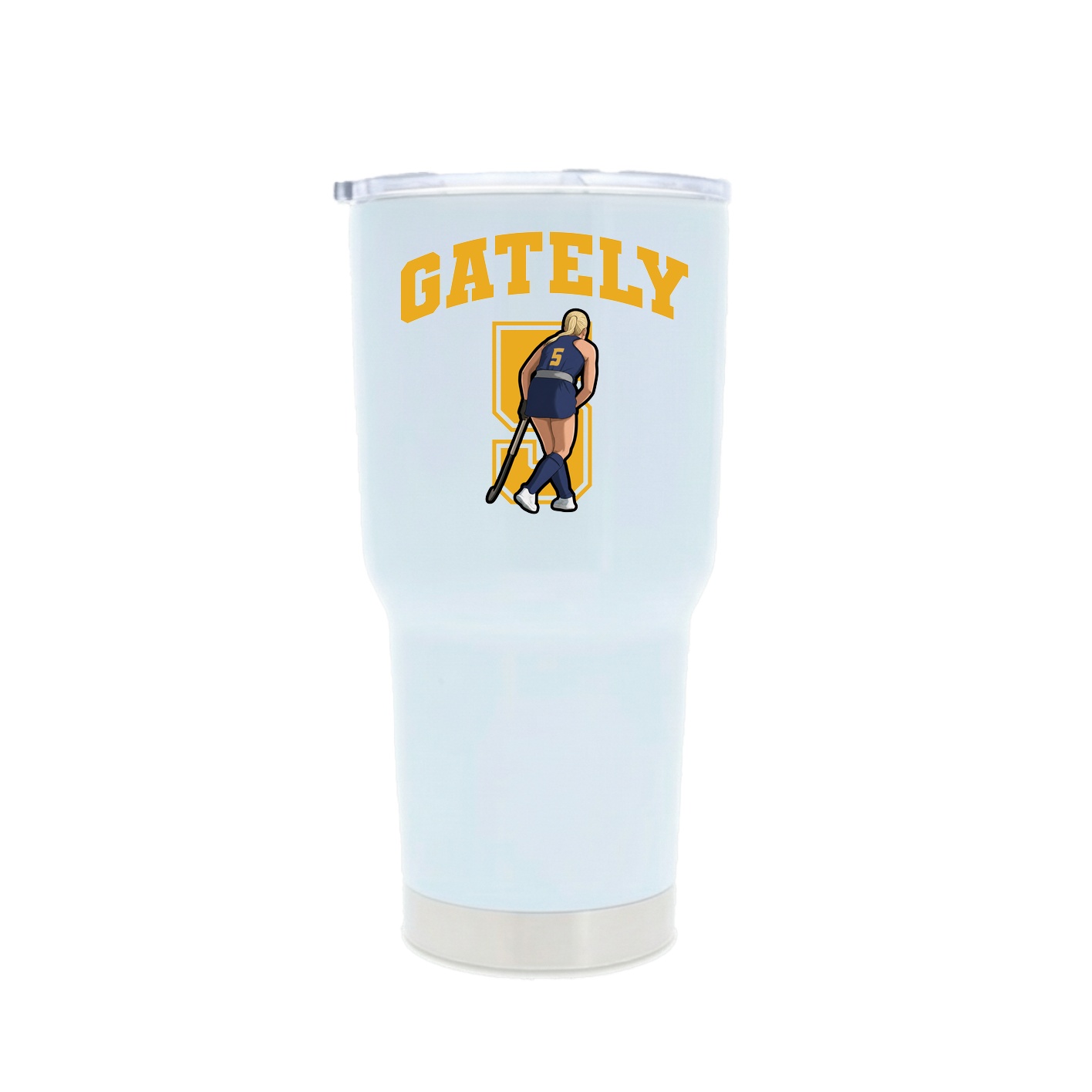 30oz Stainless Steel Tumbler — Number in White