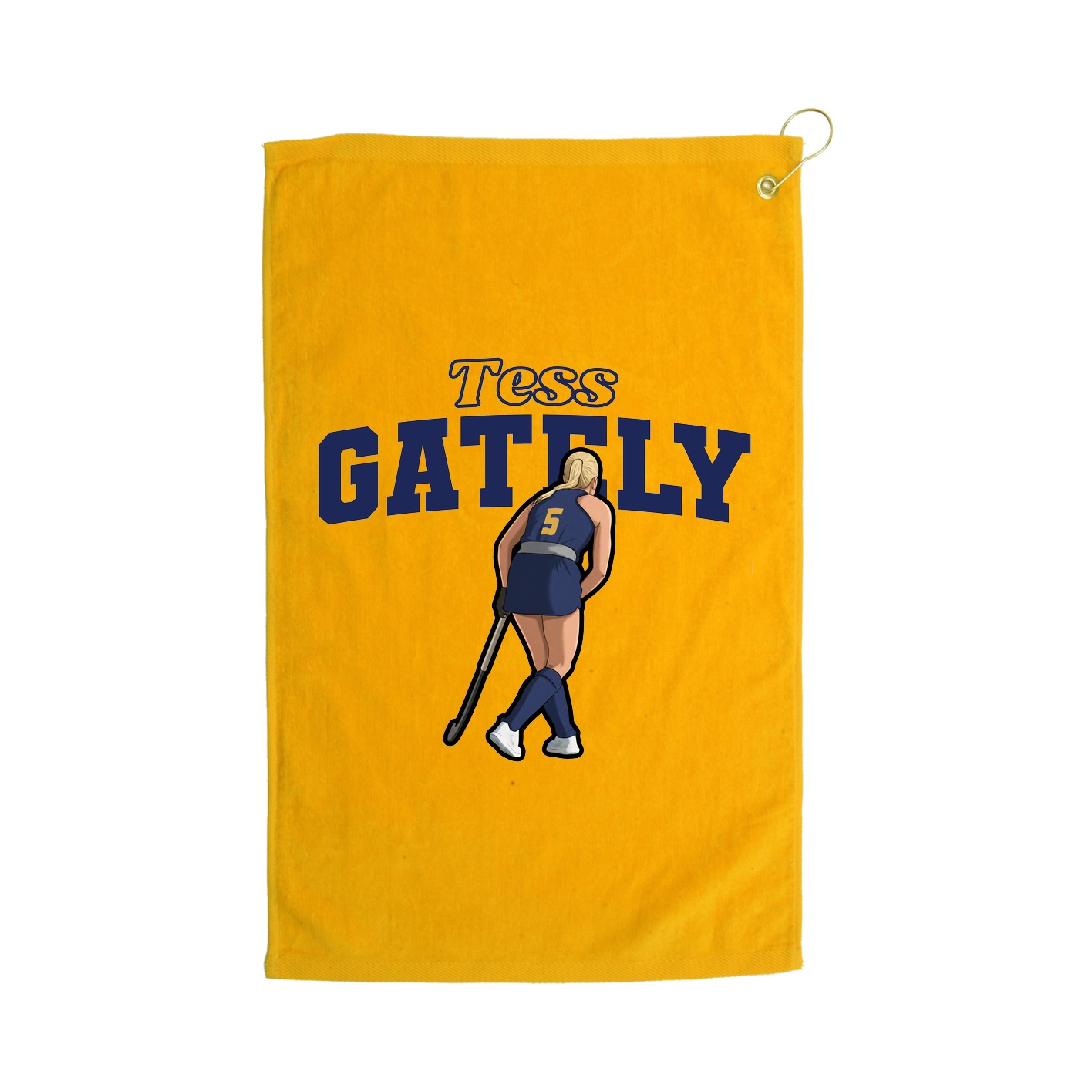 Golf Towel — Name Arch in Gold