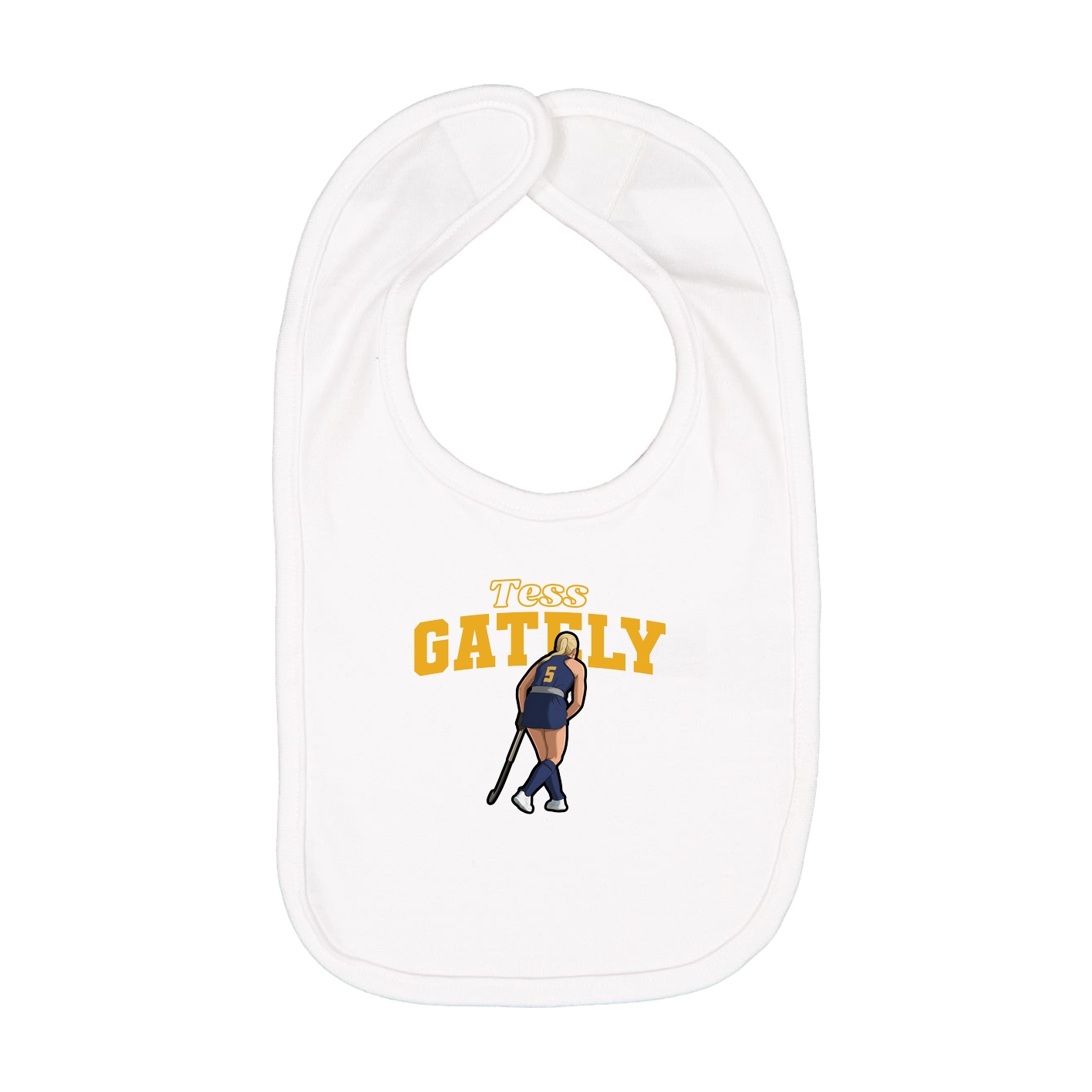Infant Bib — Name Arch in White