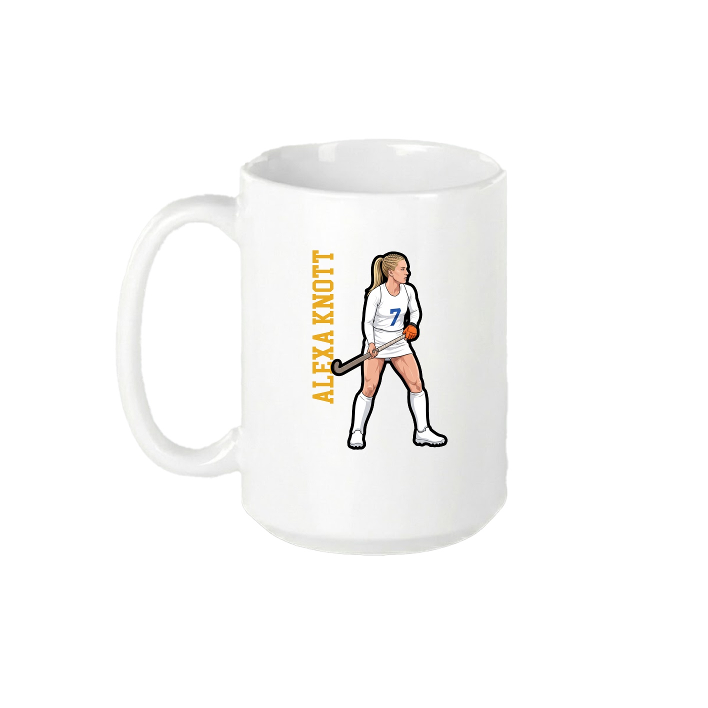 15oz Coffee Mug — Name Vertical in White