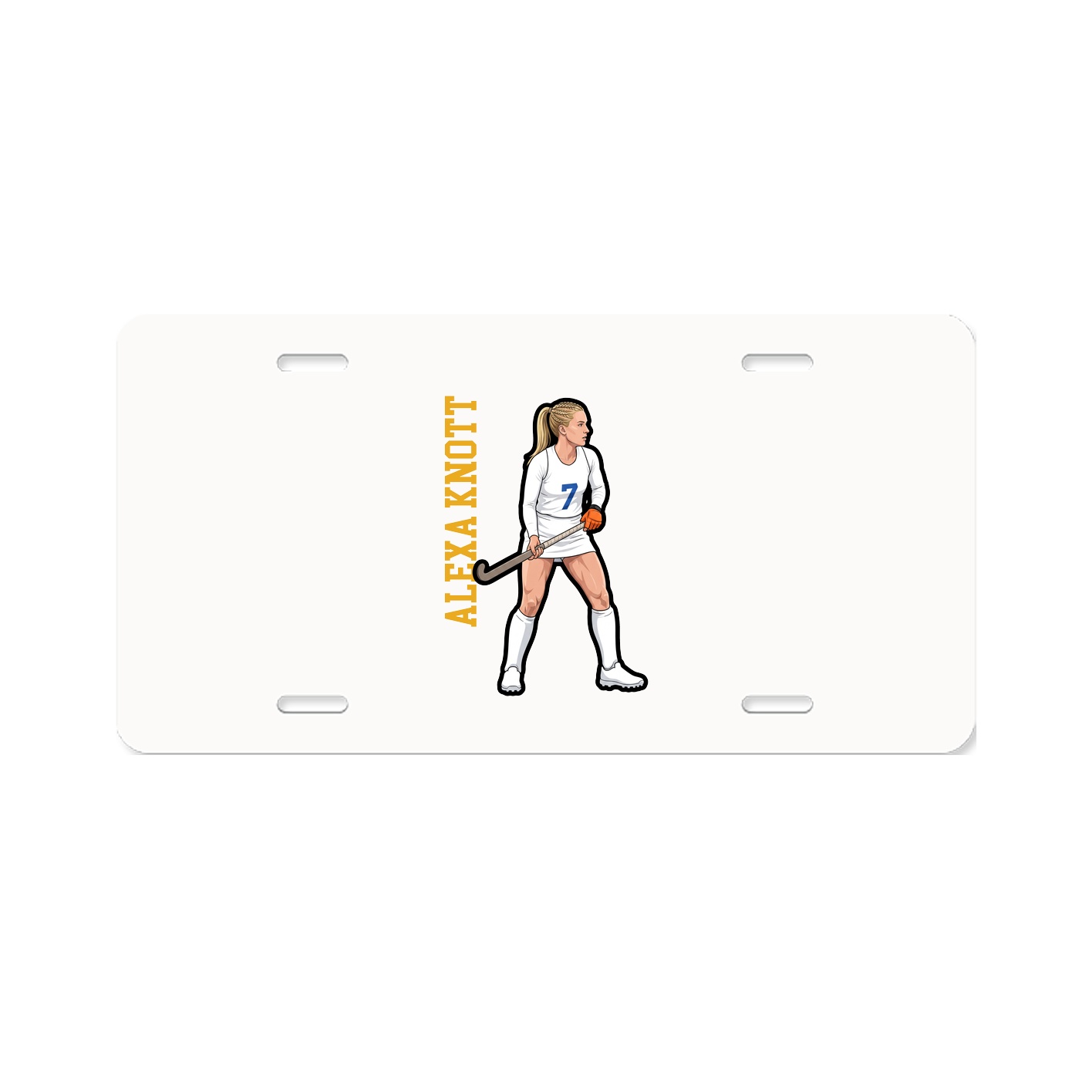 License Plate — Name Vertical in Classic
