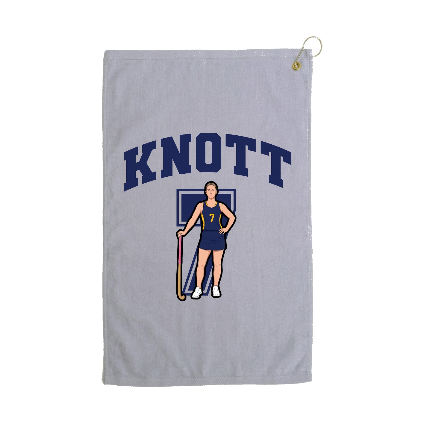 Golf Towel — Number in Grey