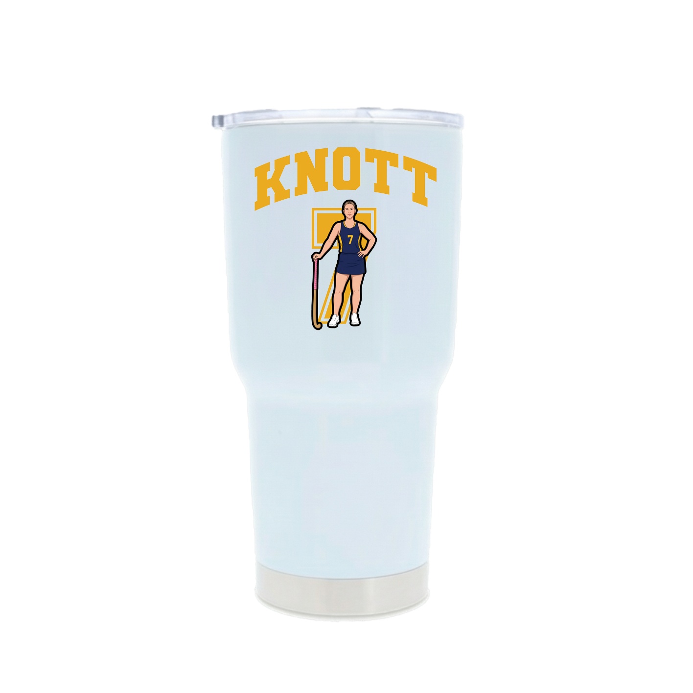 30oz Stainless Steel Tumbler — Number in White