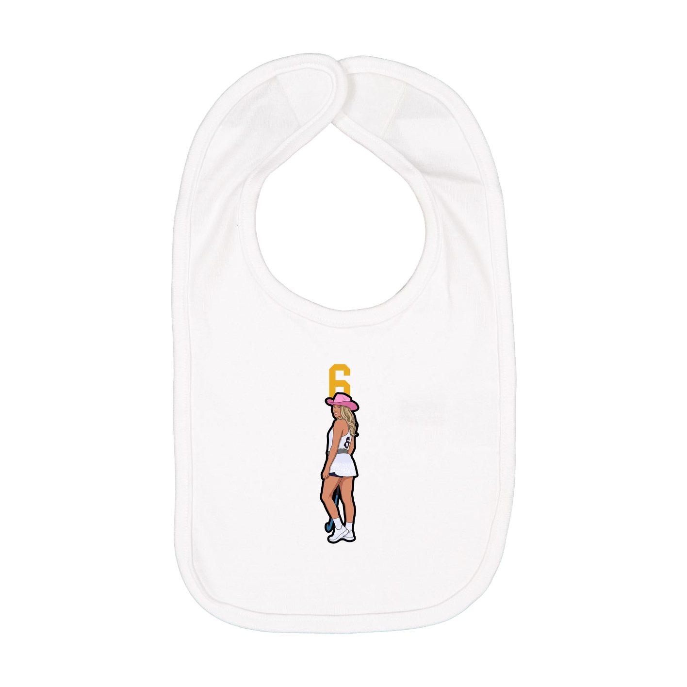 Infant Bib — Number Top in White