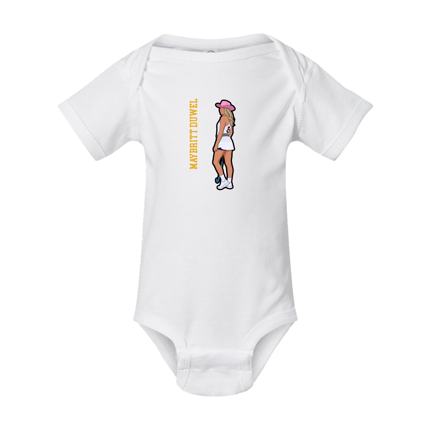 Baby Onesie — Name Vertical in White