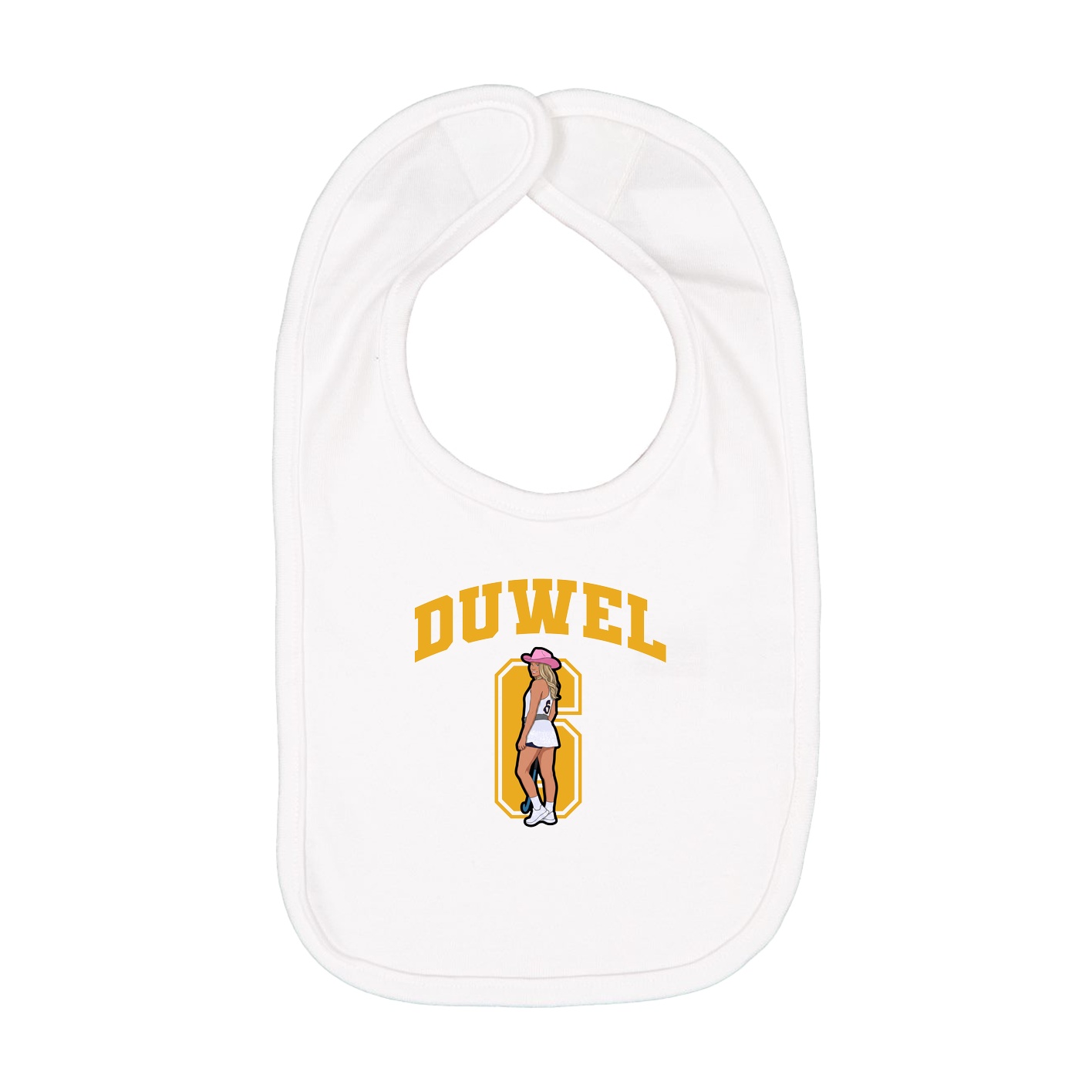 Infant Bib — Number in White