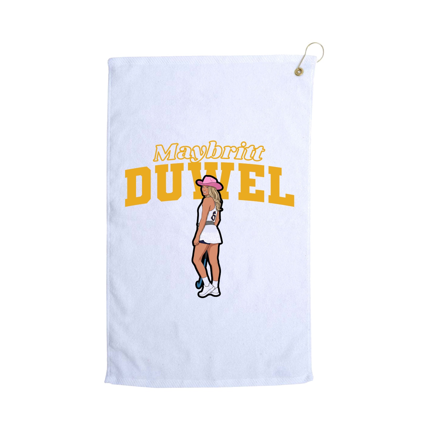Golf Towel — Name Arch in White