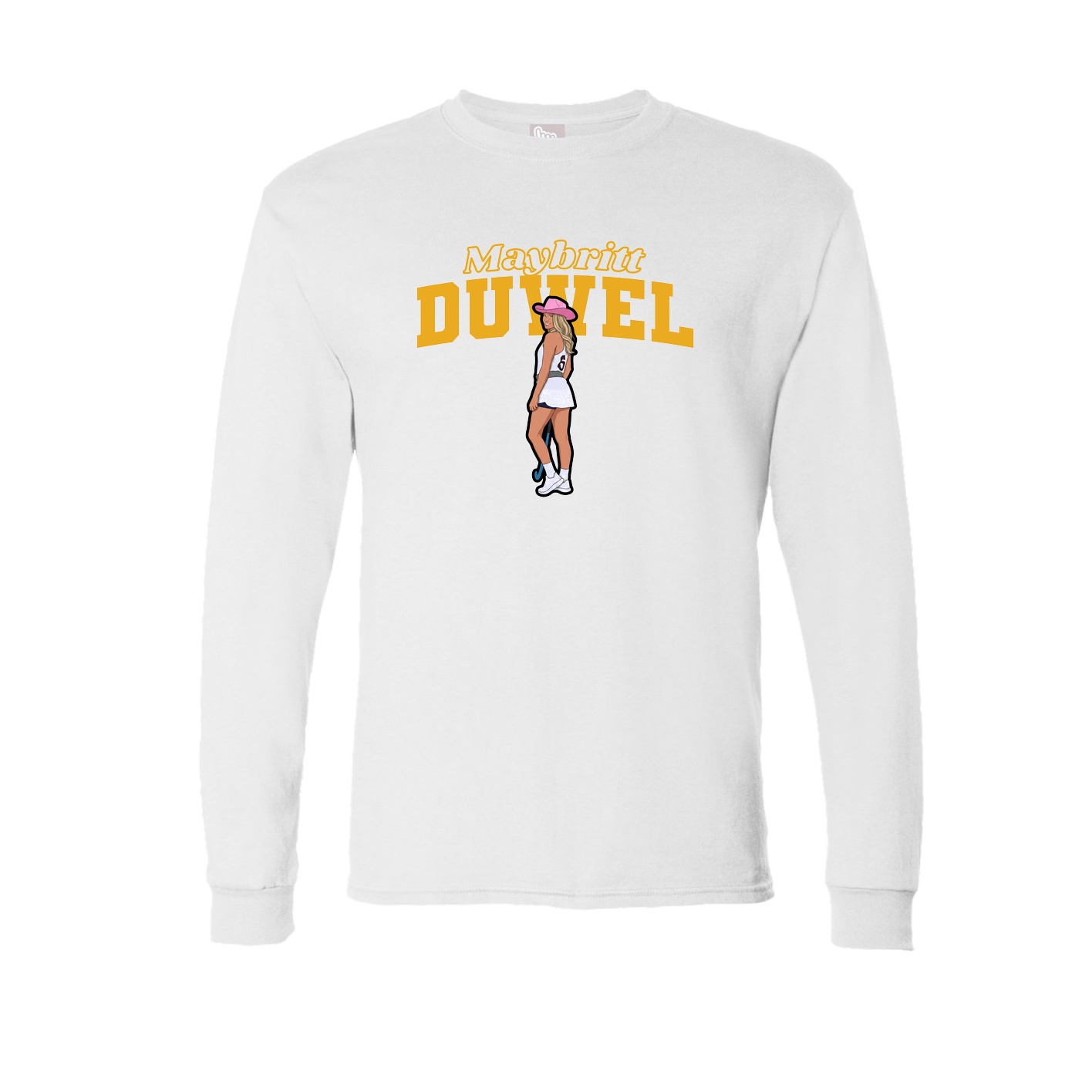 Long Sleeve Tee — Name Arch in White