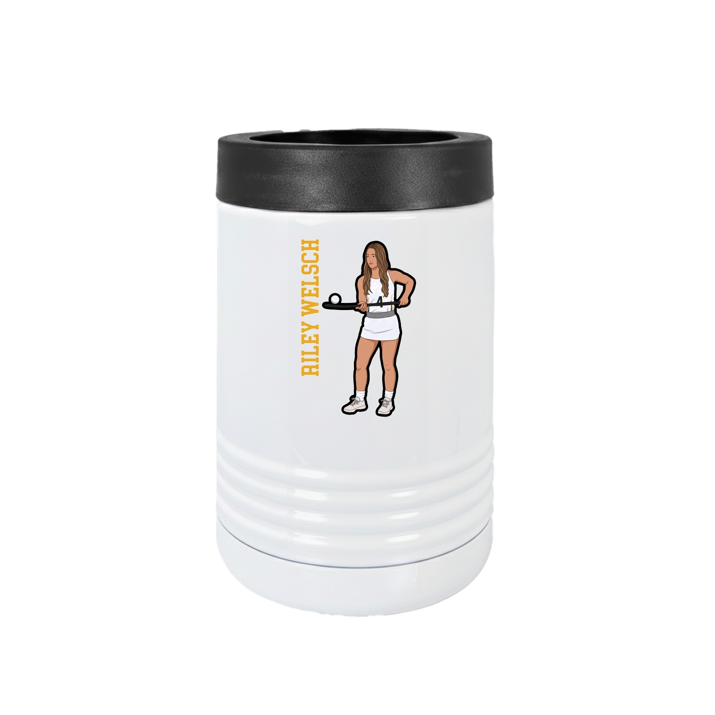 Beverage Holder — Name Vertical in White
