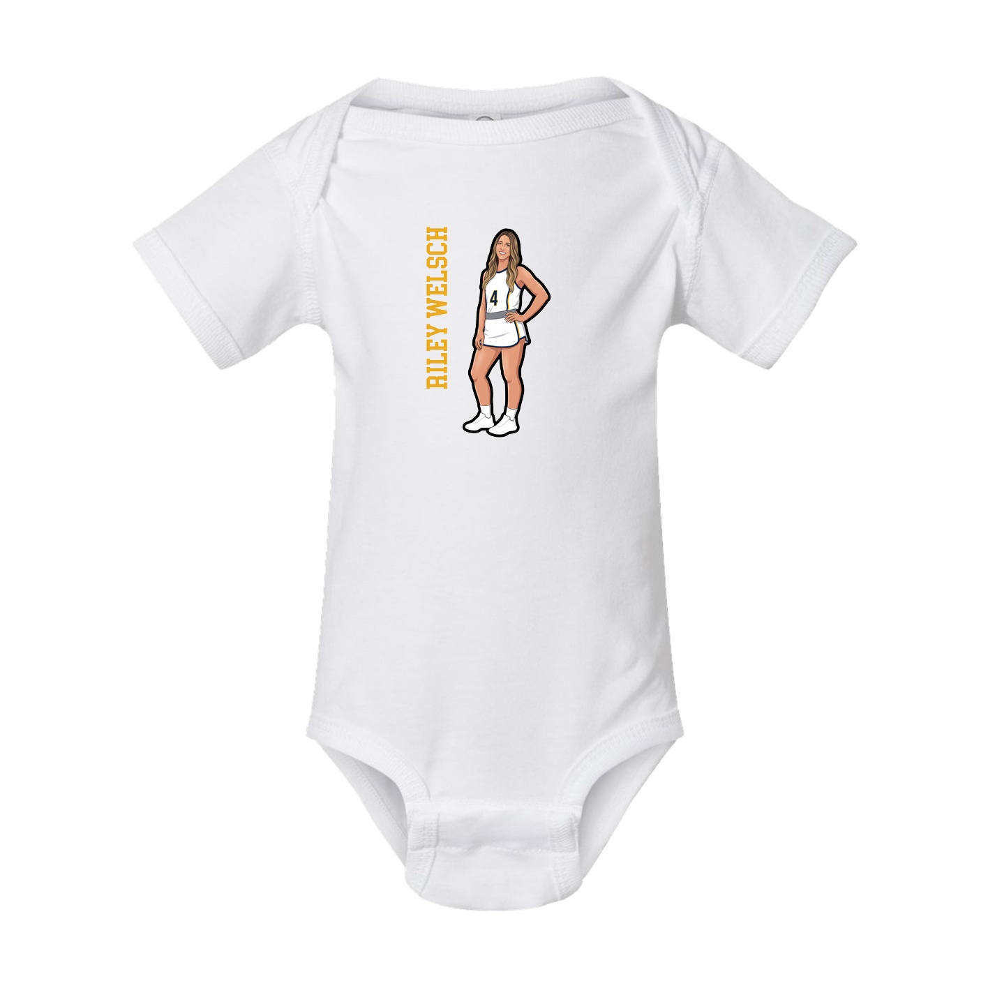 Baby Onesie — Name Vertical in White