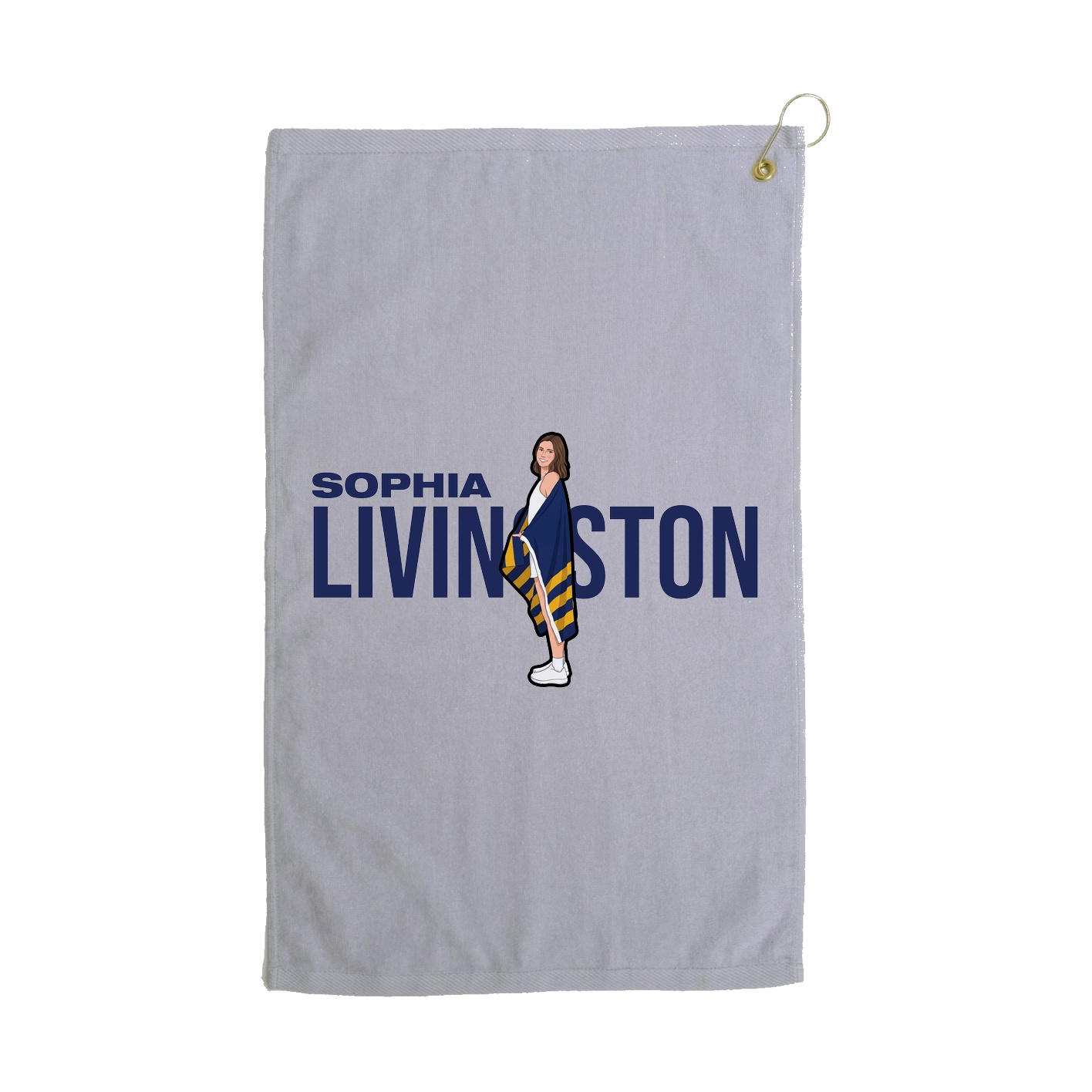 Golf Towel — Player Name in Grey