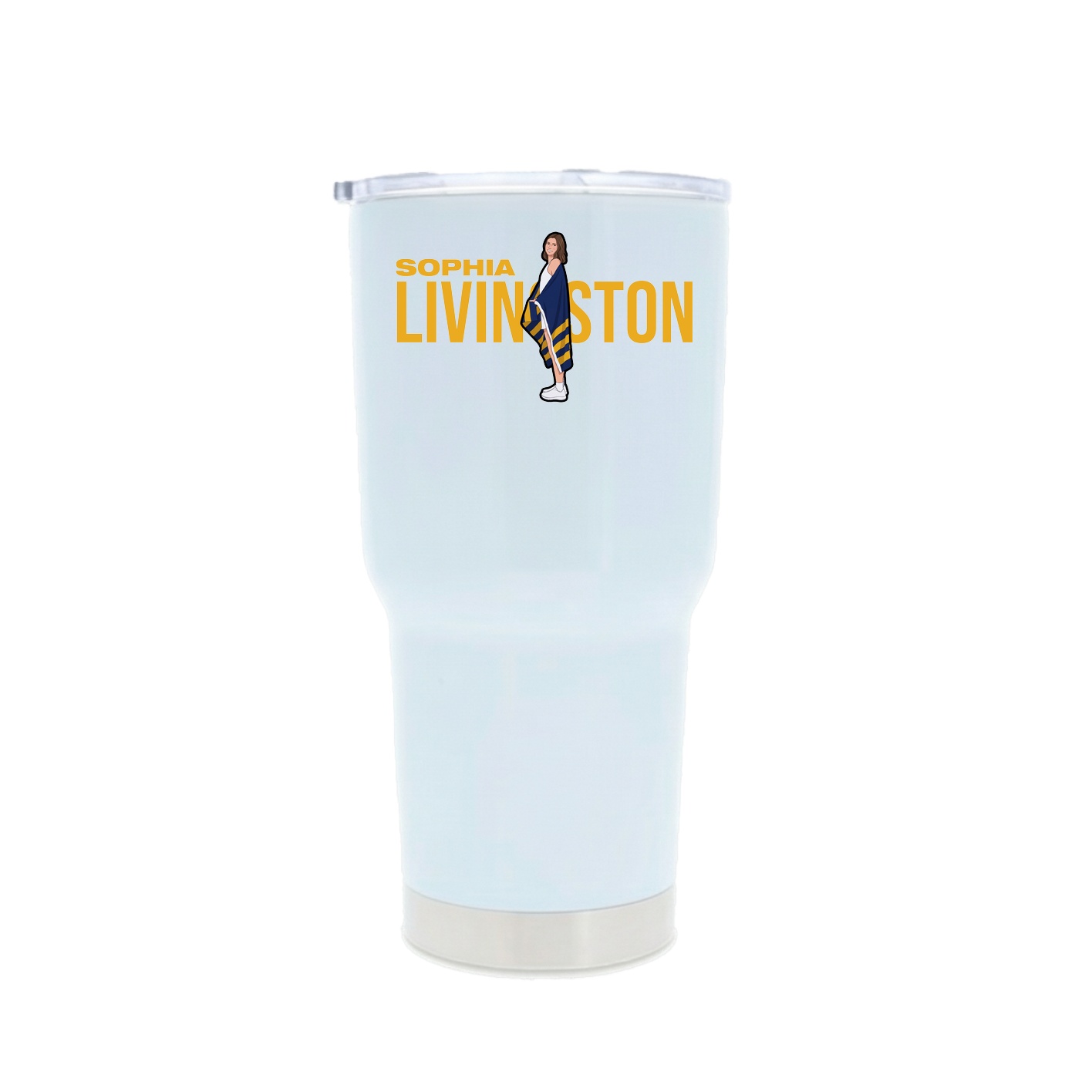 30oz Stainless Steel Tumbler — Player Name in White