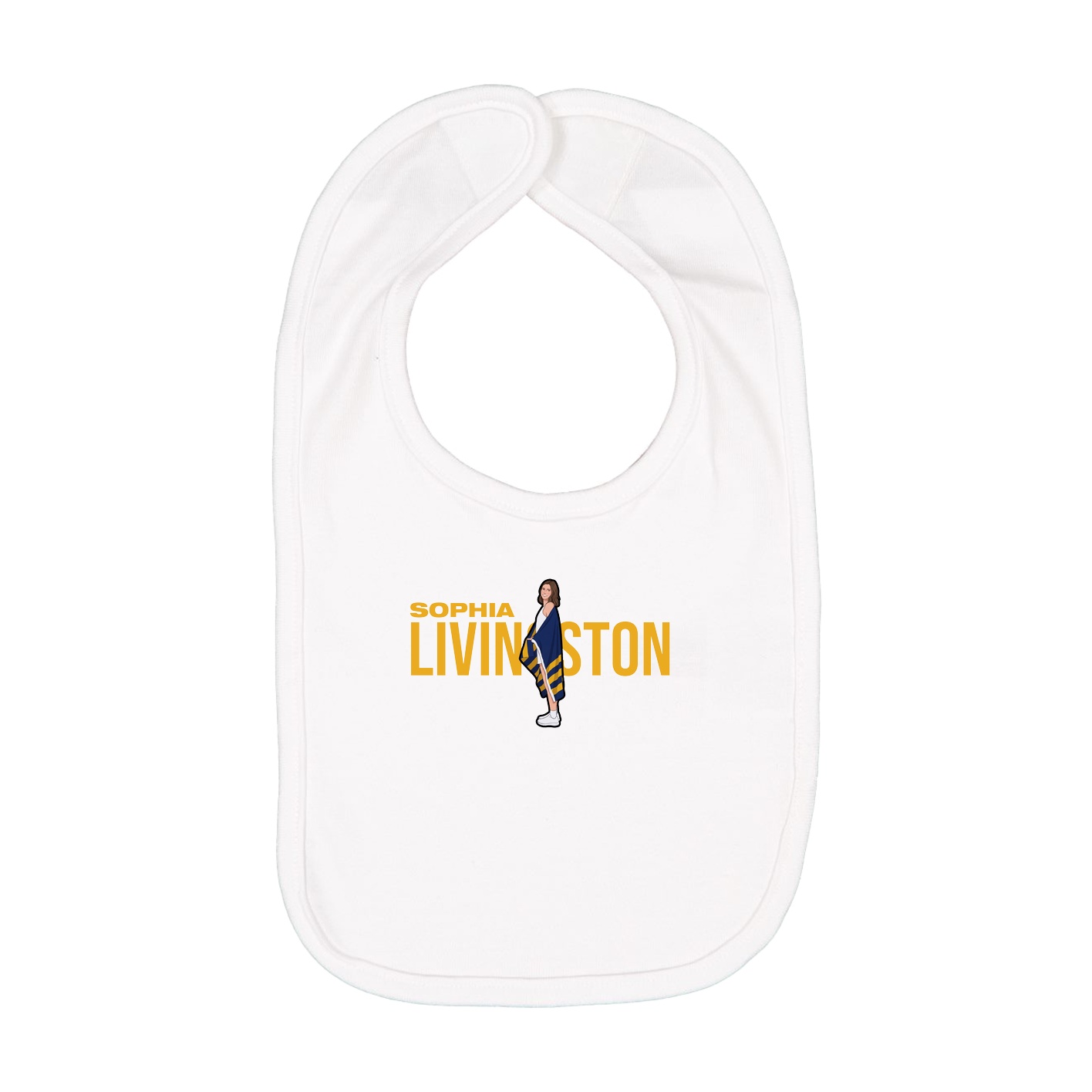 Infant Bib — Player Name in White