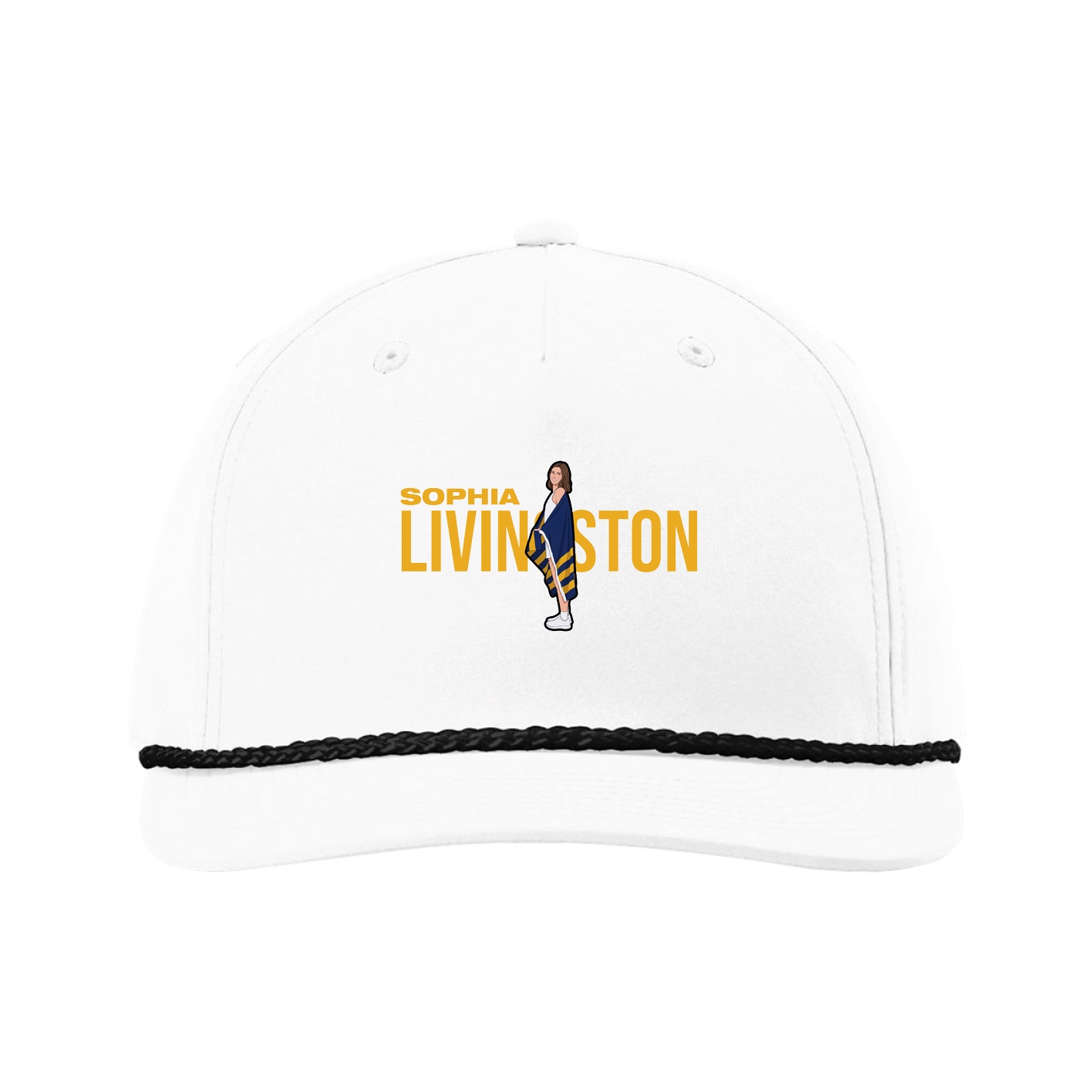 Five-Panel Classic Rope Cap — Player Name in White
