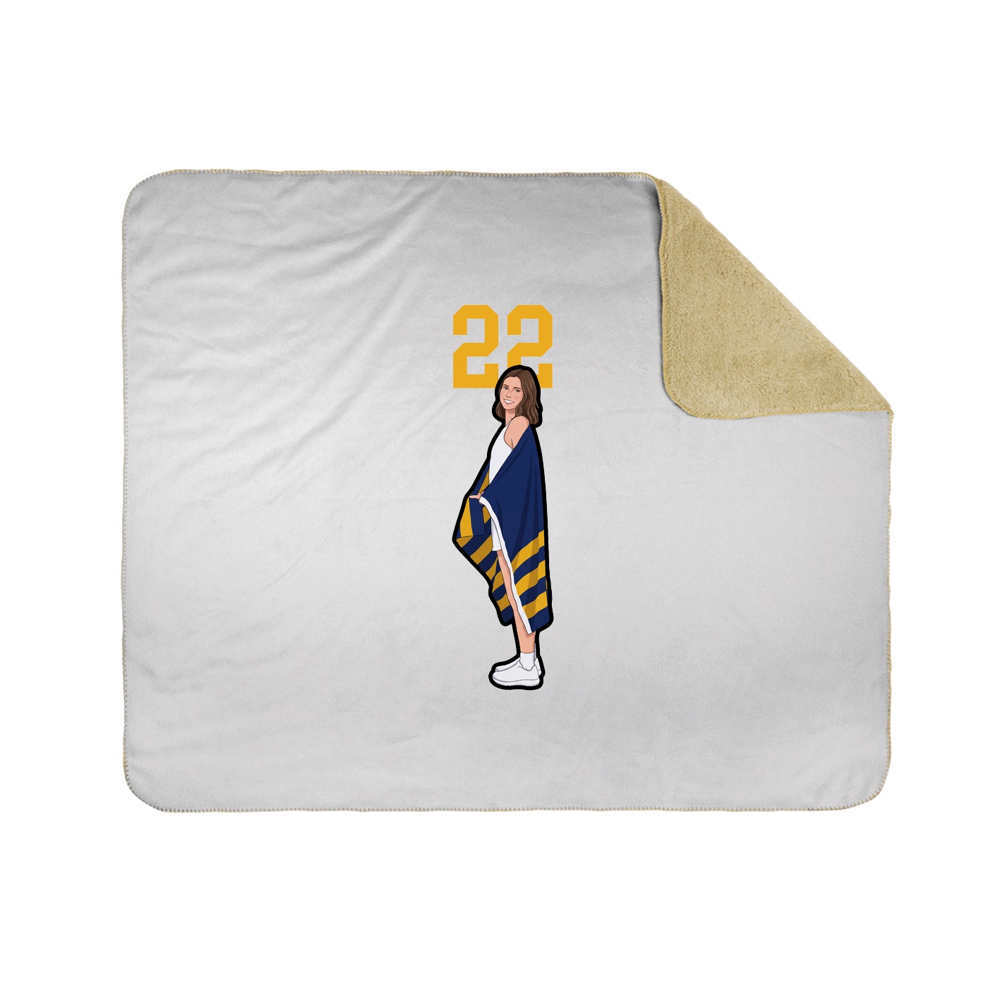Throw Blanket — Number Top in White