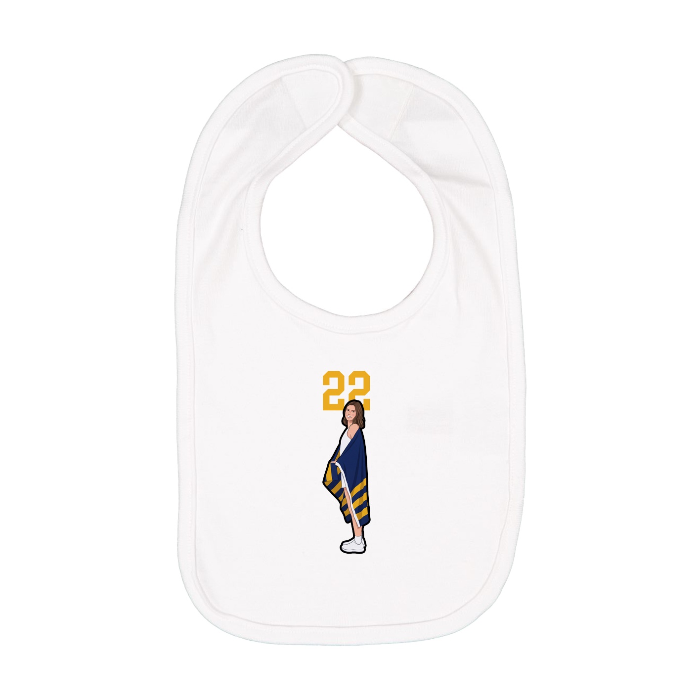 Infant Bib — Number Top in White