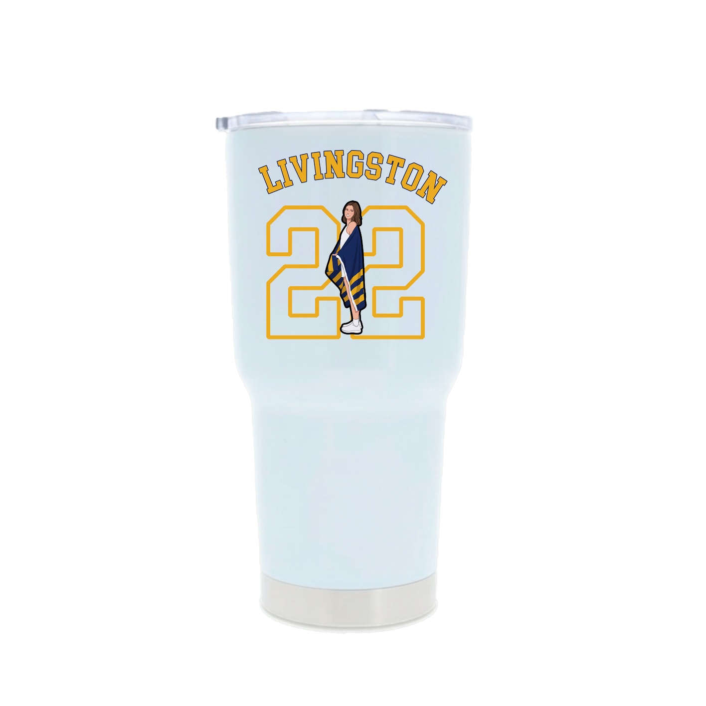 30oz Stainless Steel Tumbler — Shirsey Arch in White