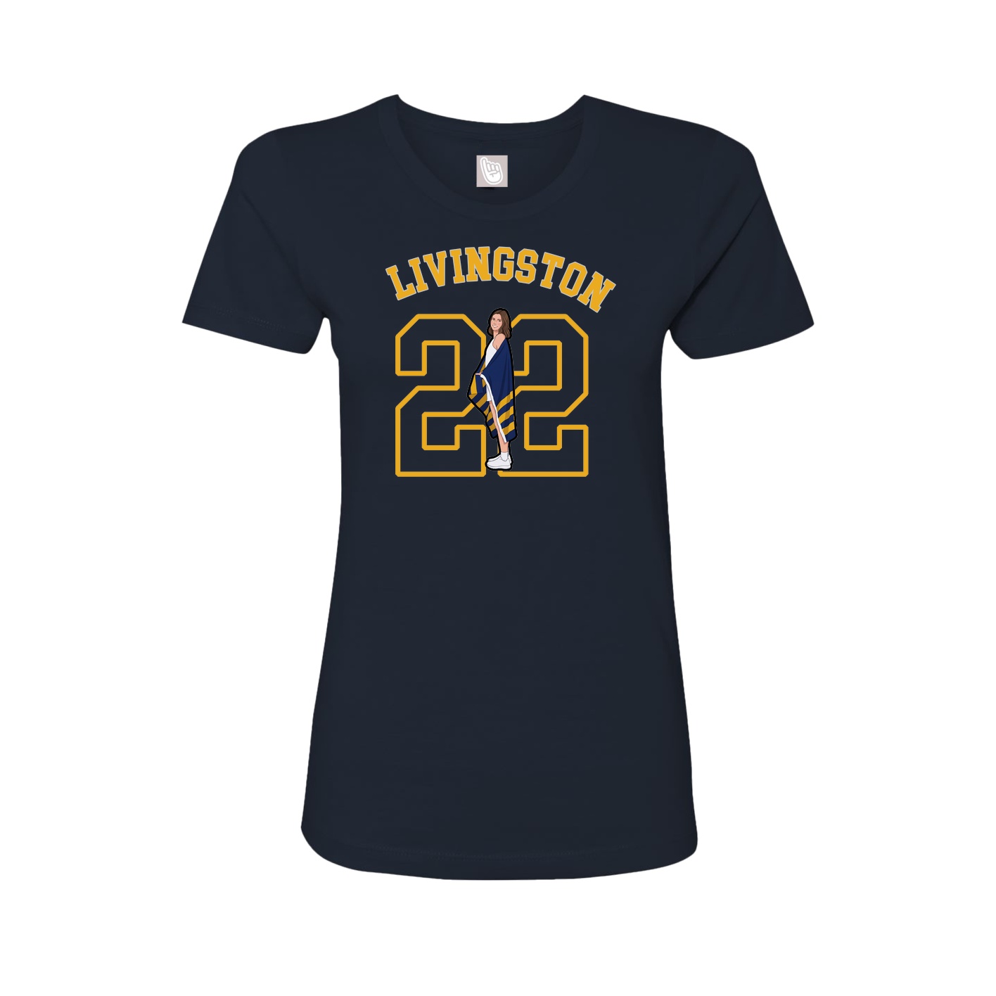 Fitted Women's Tee — Shirsey Arch in Navy