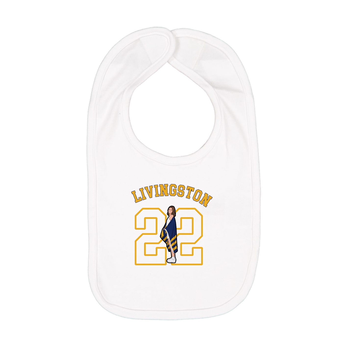 Infant Bib — Shirsey Arch in White