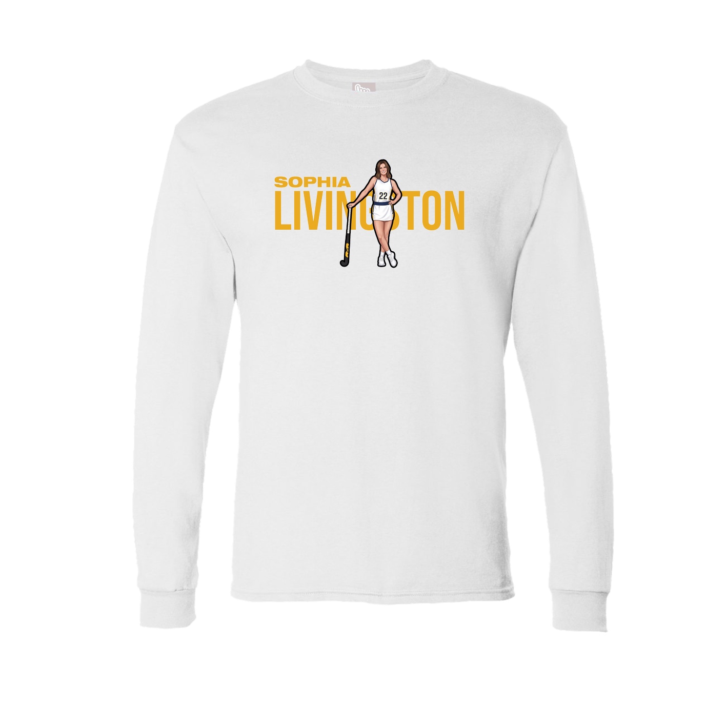 Long Sleeve Tee — Player Name in White