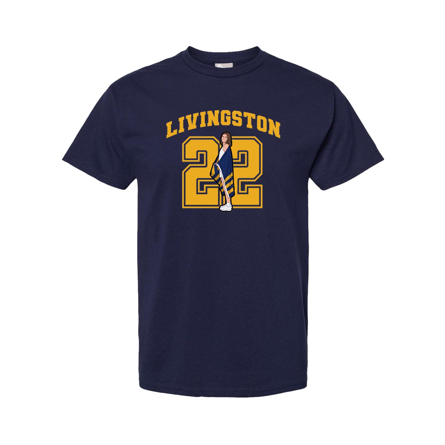 Youth Tee — Number in Navy