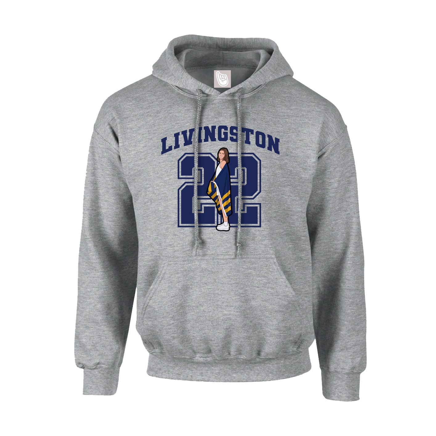 Youth Hoodie — Number in Grey