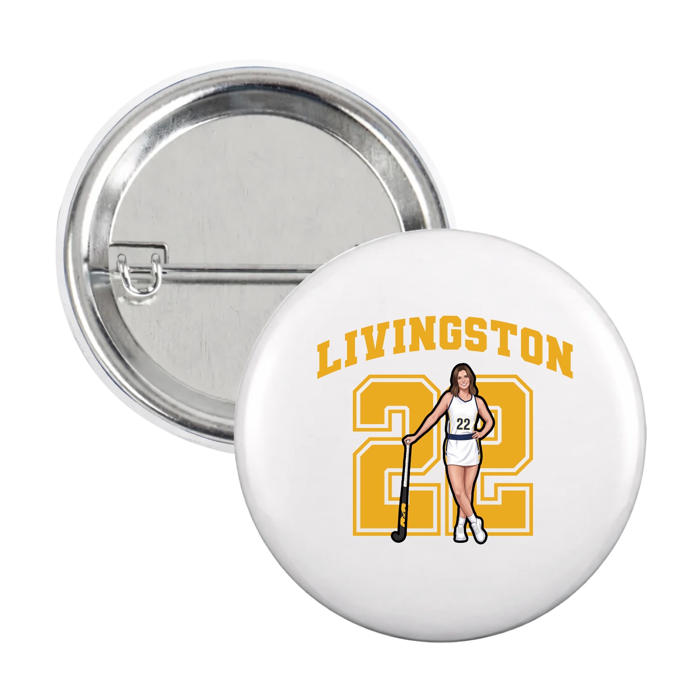 Game Day Button — Number in White