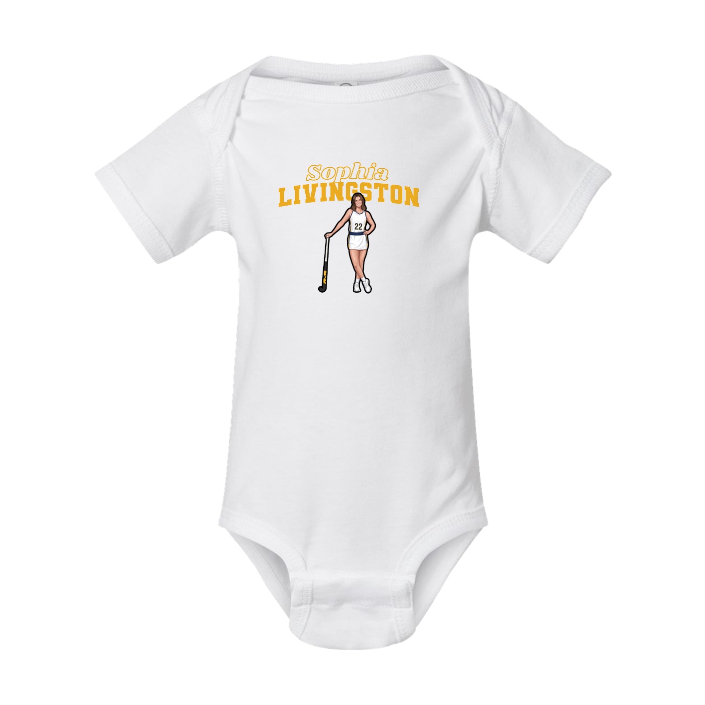 Baby Onesie — Name Arch in White