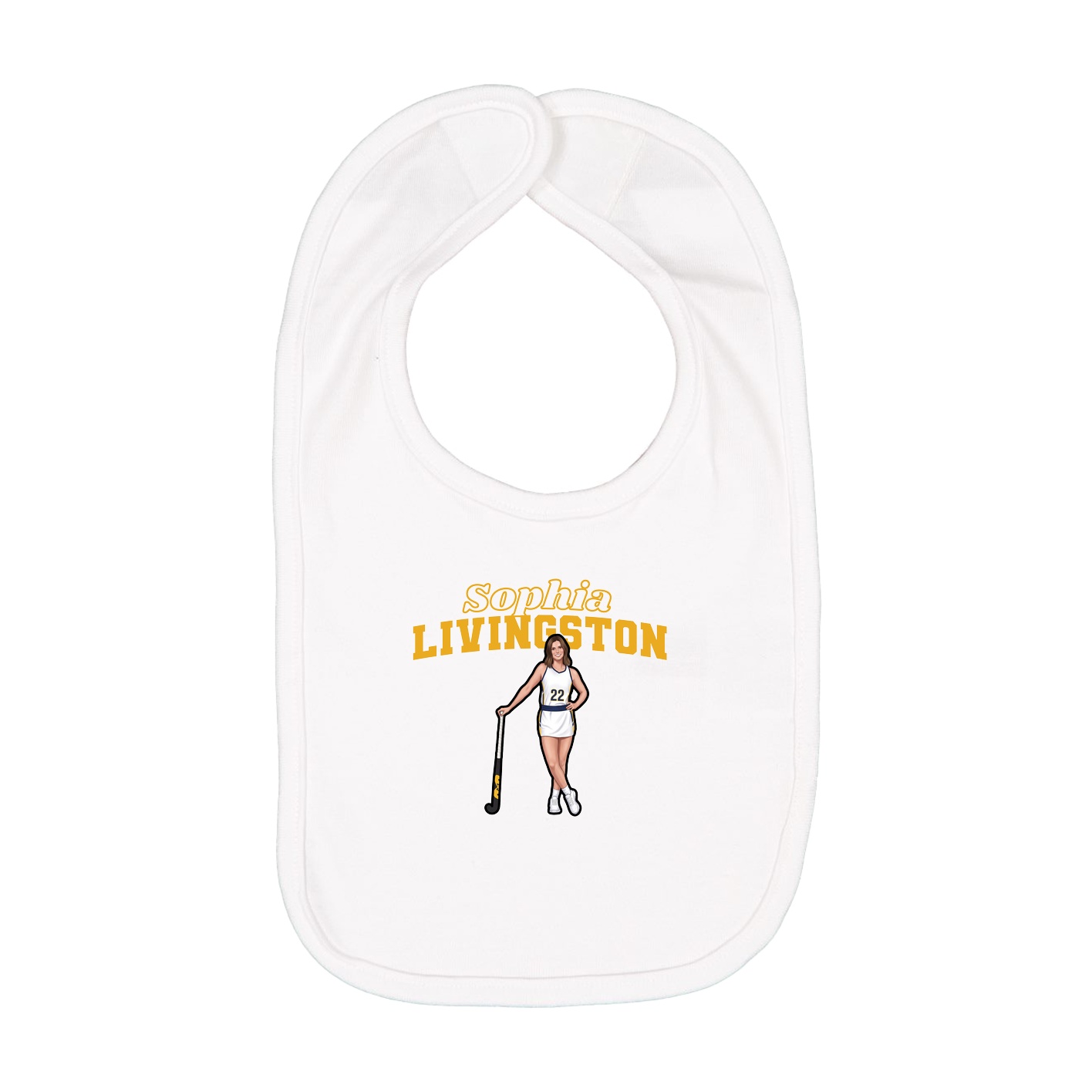 Infant Bib — Name Arch in White
